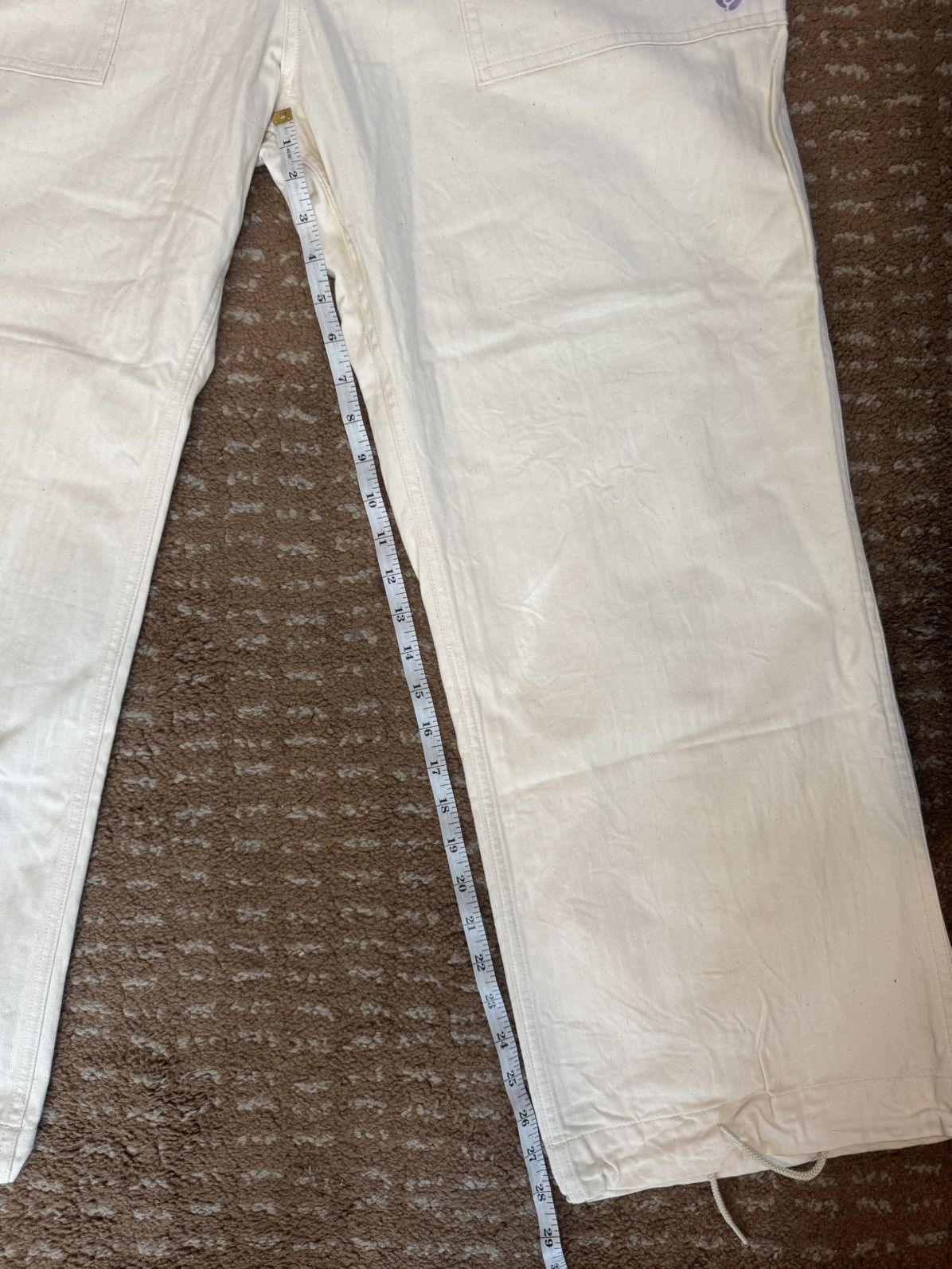 Needles Needles Herringbone String Fatigue Trousers in Off-White Size US 40 / EU 56 - 6 Thumbnail
