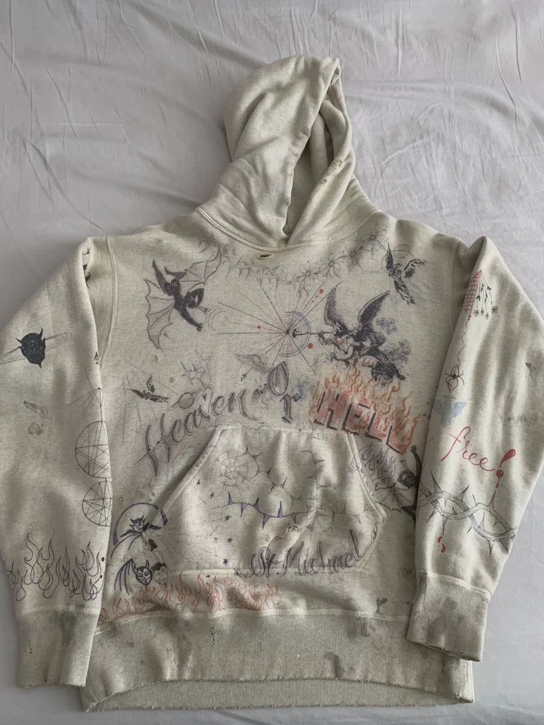 Saint Michael Saint Michael Printing washing destroys hoodie Size US L / EU 52-54 / 3 - 1 Thumbnail