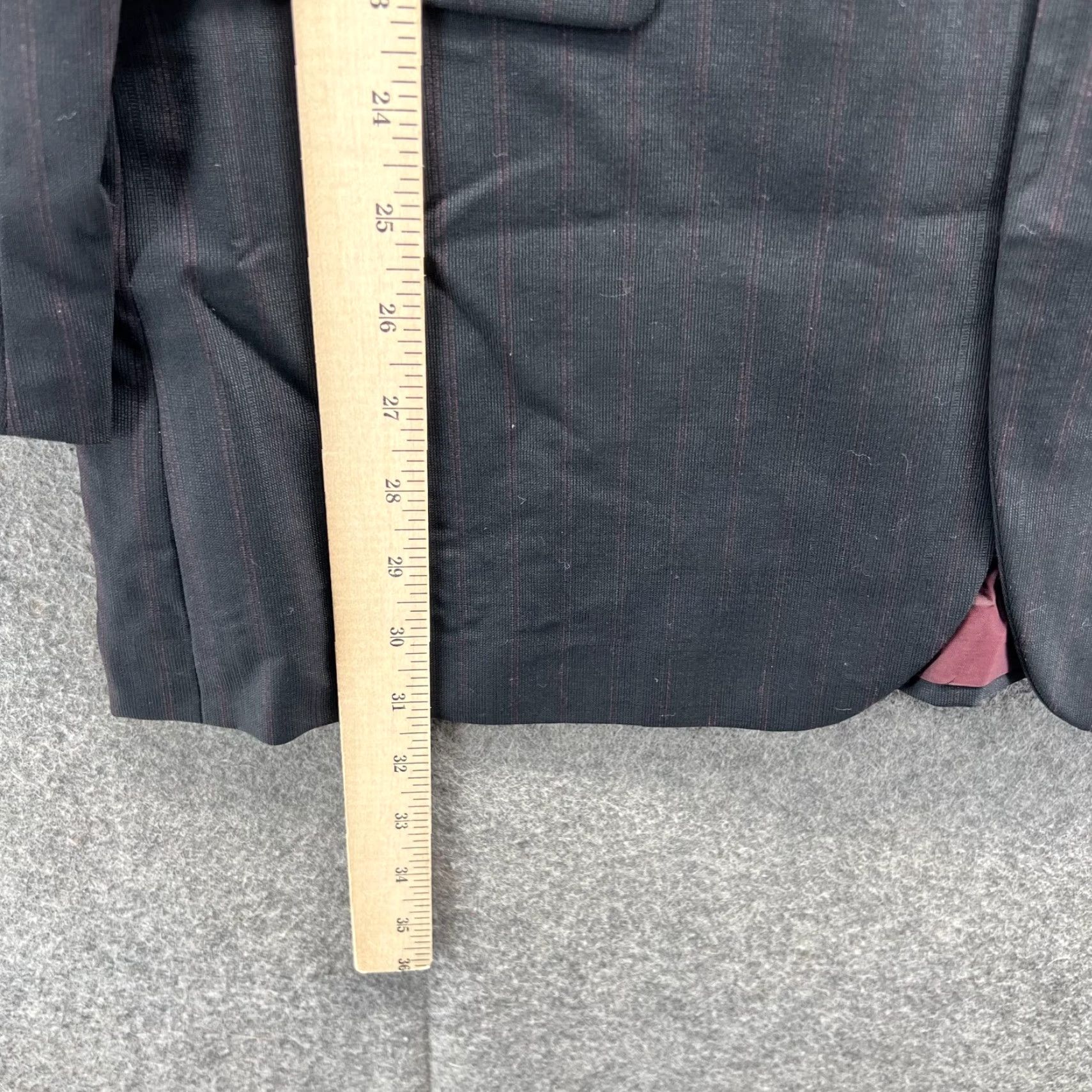 Hugo Boss HUGO BOSS Blazer Mens 36R Black Sport Coat Gable Vegas Jacket Striped Wool Jacket/Coat Notch Two-Button Flat Front Regular Mens Wool Black 36R Size 36R - 6 Thumbnail