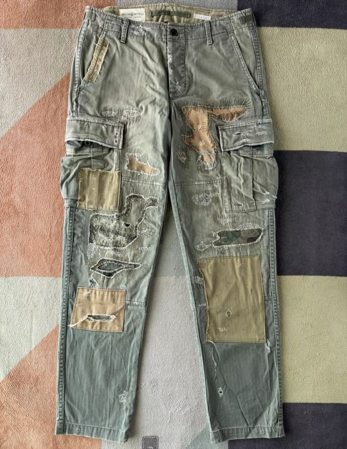Ralph Lauren Ralph Lauren Denim Supply Patchwork Cargo Pants K22 Size US 31 - 1 Thumbnail