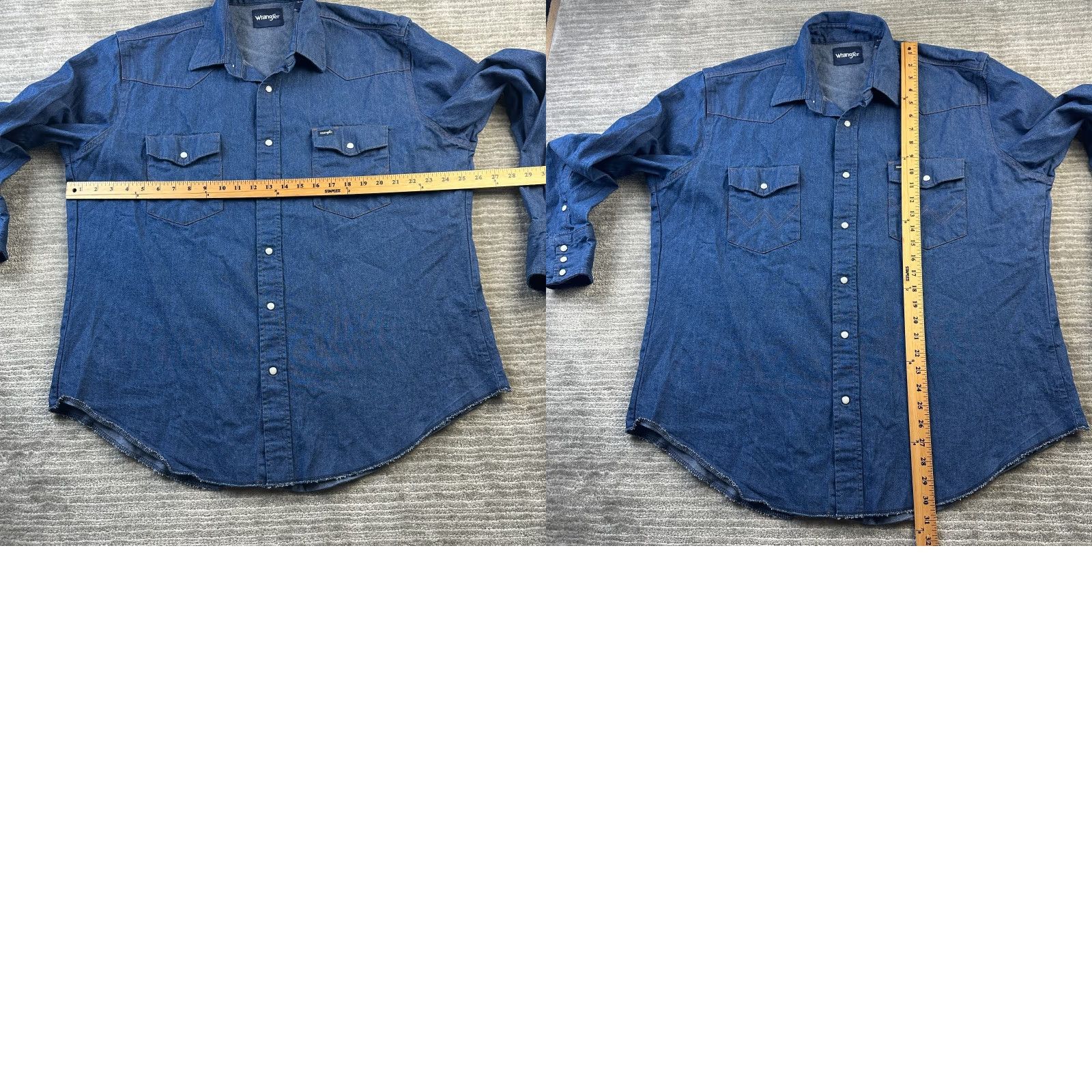 Wrangler Wrangler Shirt Mens Extra Large Western Blue Denim Jean Pearl Snap Size US XL / EU 56 / 4 - 8 Thumbnail