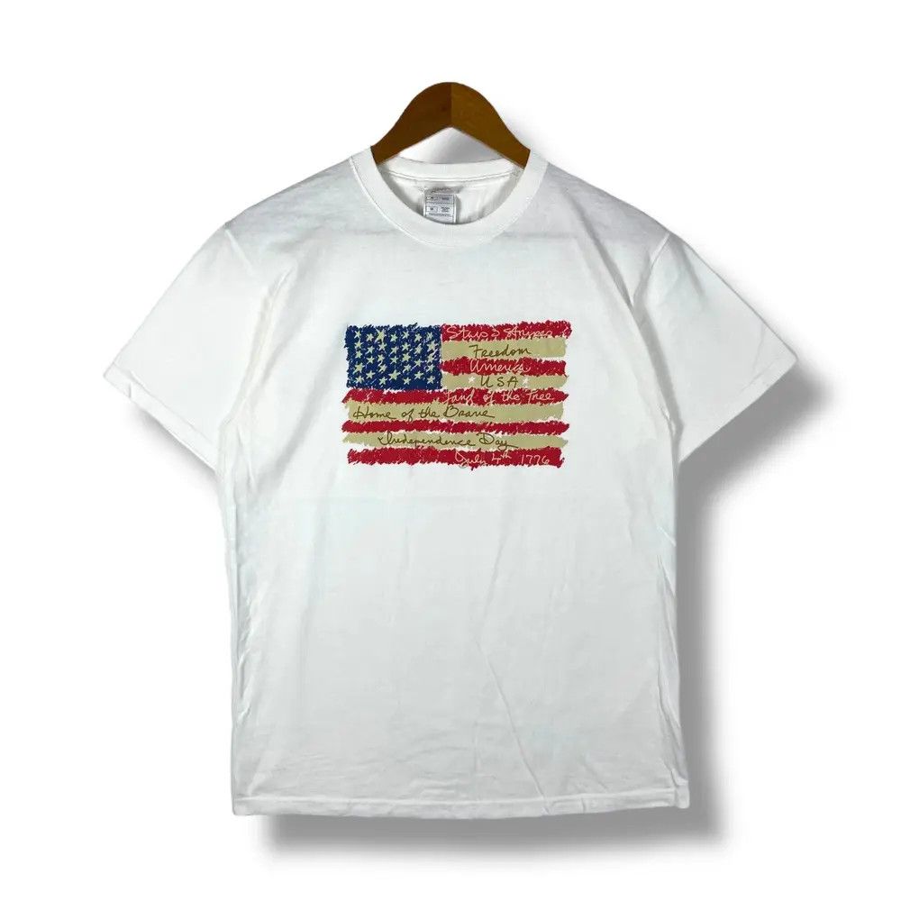 Vintage Vintage 00's FLAG Of AMERICA Land Of The Freedom Graphic Size US M / EU 48-50 / 2 - 1 Thumbnail