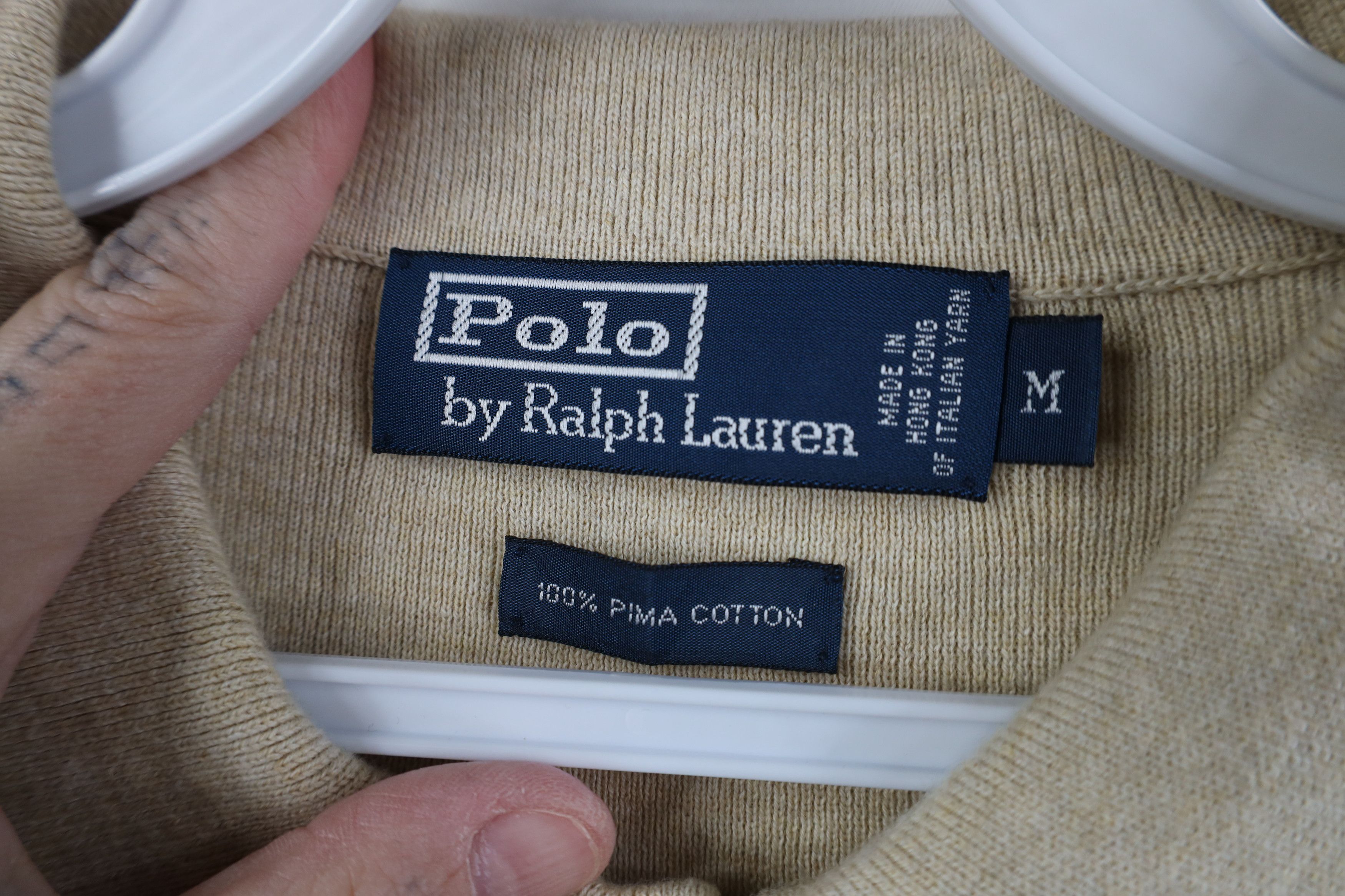 Ralph Lauren Vintage 90s Ralph Lauren Cotton Ribbed Knit Long Sleve Polo Size US M / EU 48-50 / 2 - 9 Thumbnail