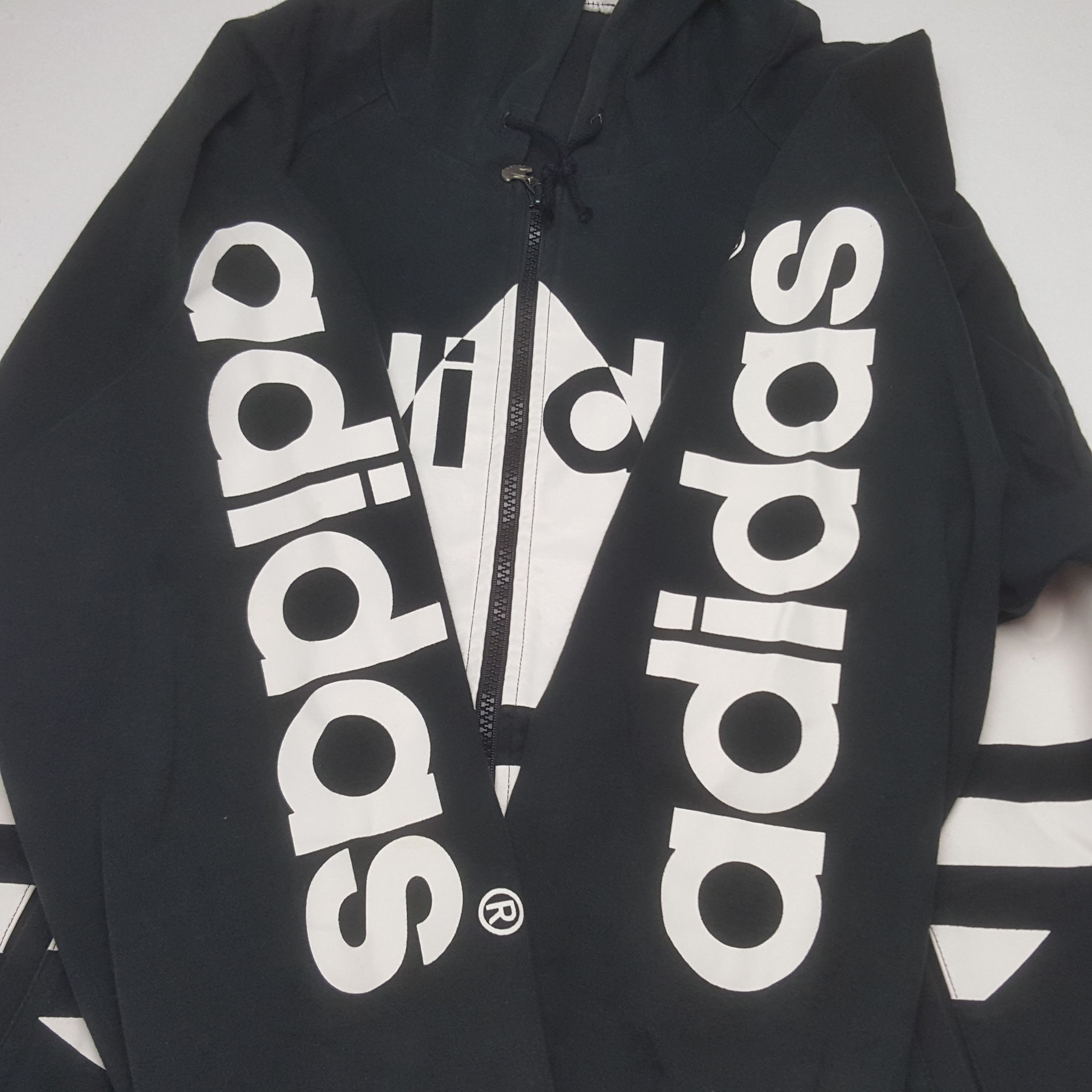 Adidas Vintage Adidas Big Logo Zipper Jacket Hoodie Size US M / EU 48-50 / 2 - 8 Thumbnail