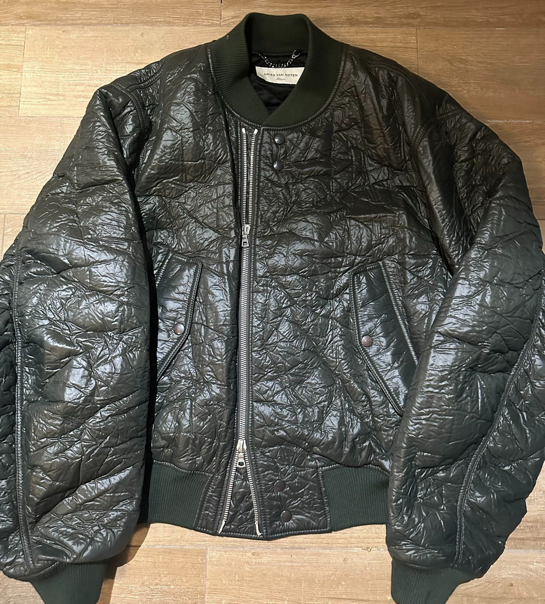 Dries Van Noten Dries Van Noten Padded Crinkled Bomber Dries Van Noten Dries Van Noten Padded Crinkled Bomber