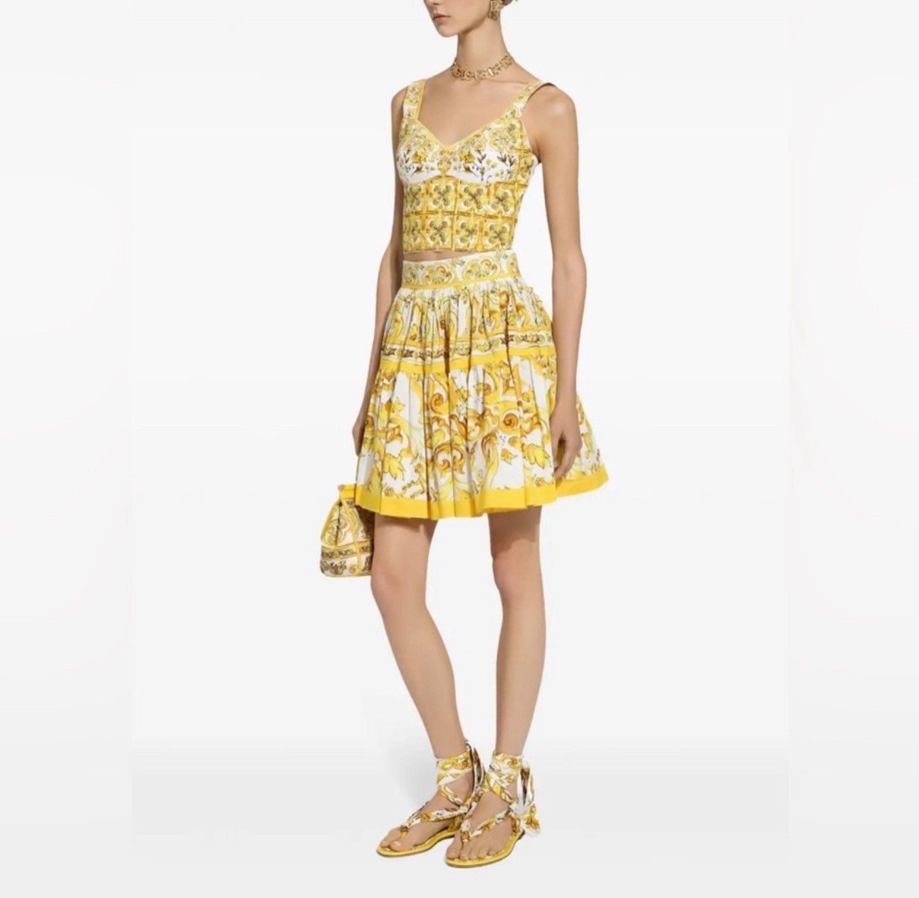 Dolce & Gabbana DOLCE & GABBANA MAJOLICA PRINT CORSET TOP Size M / US 6-8 / IT 42-44 - 5 Thumbnail