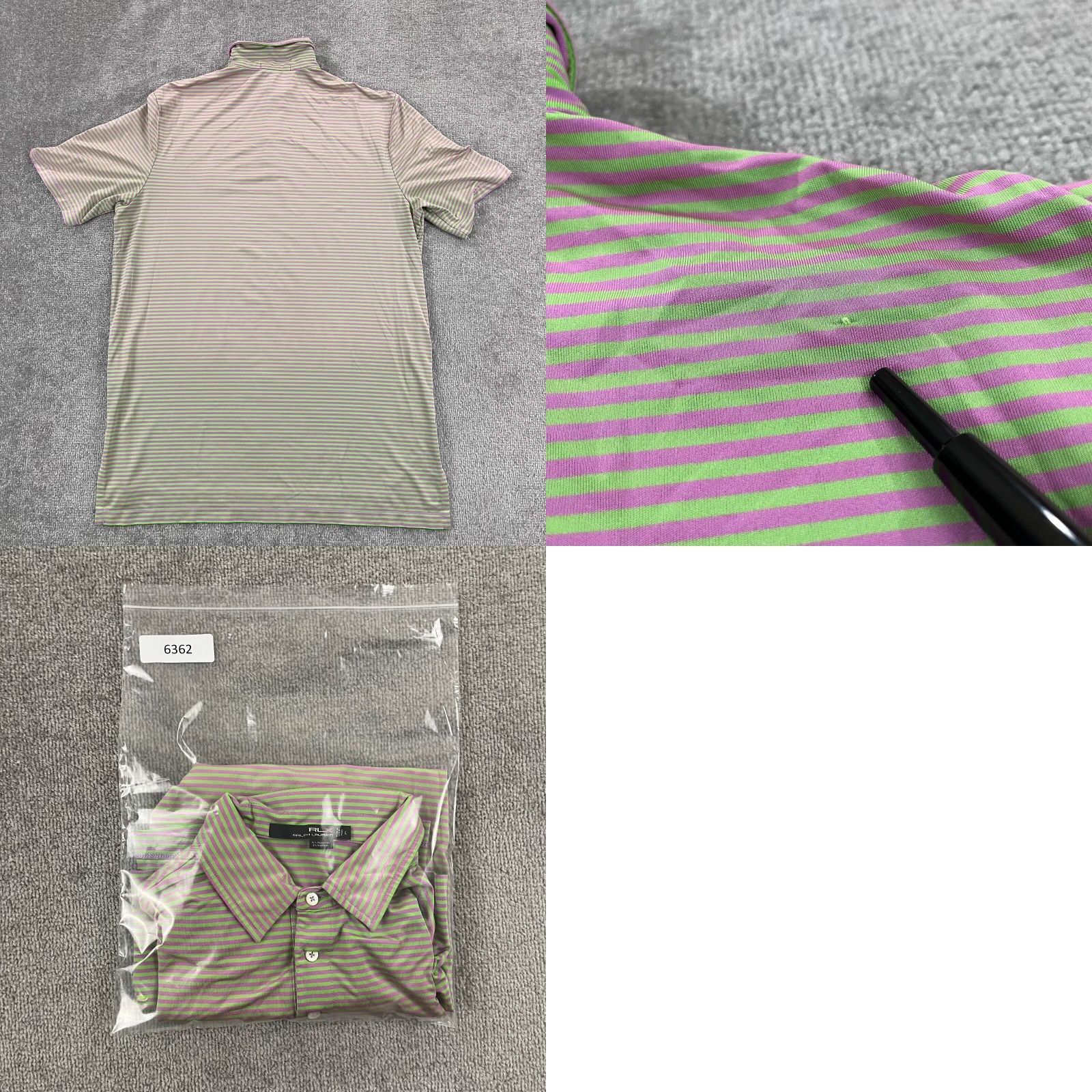 RLX Ralph Lauren RLX Ralph Lauren Polo Shirt Mens Large Green Pink National Golf Links of America Casual Short Sleeve Button Collar Size US L / EU 52-54 / 3 - 8 Thumbnail