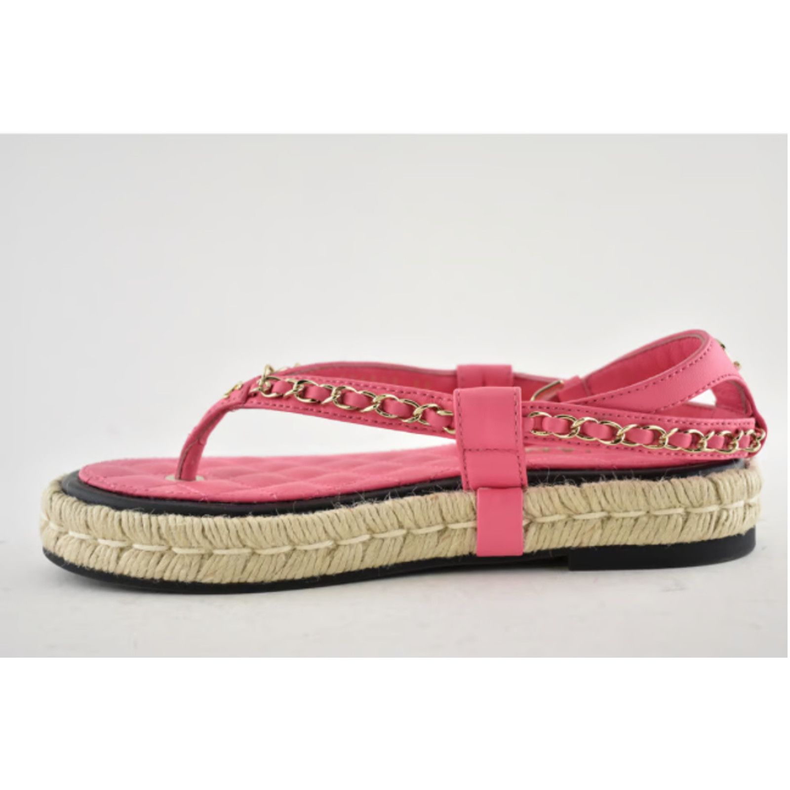 Chanel Chanel 21C Pink Lambskin Leather Chain Logo Mule Size US 7 / IT 37 - 9 Thumbnail