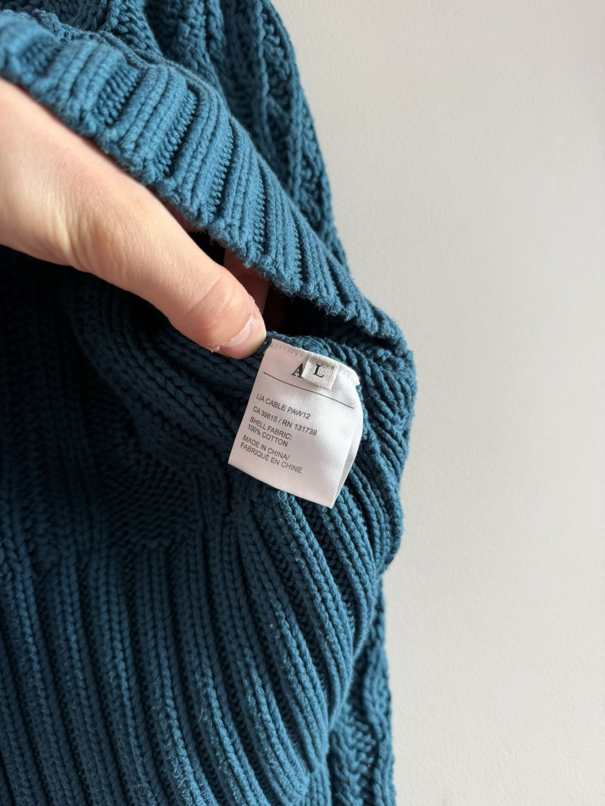 Acne Studios Acne Studios Cable Knit Sweater Blue Kanye West Size L / US 10 / IT 46 - 7 Thumbnail