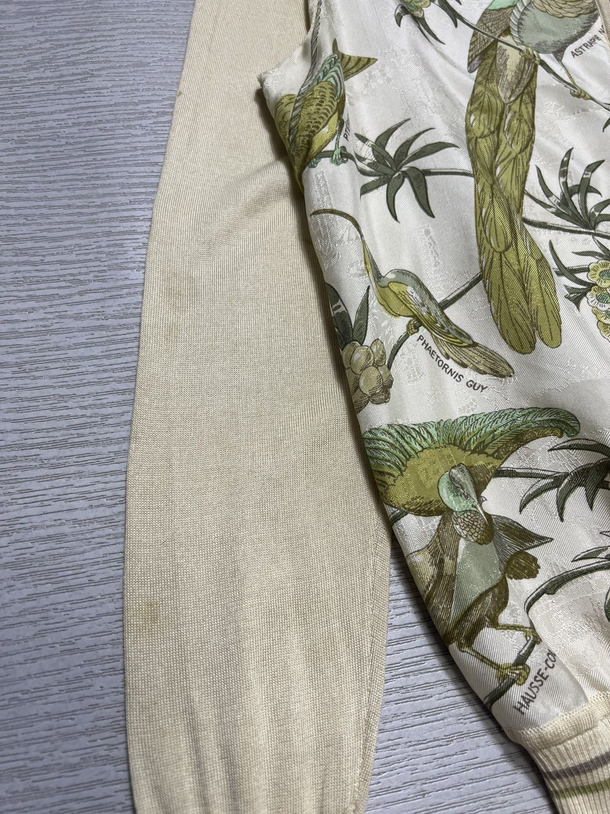 Hermes Hermes - Birds Print Silk Zipped Cardigan Bomber Jacket Size S / US 4 / IT 40 - 11 Thumbnail