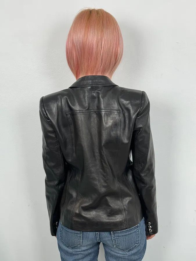Gucci FW2001 Gucci Black Leather Minimal Blazer Jacket by Tom Ford Size S / US 4 / IT 40 - 4 Thumbnail