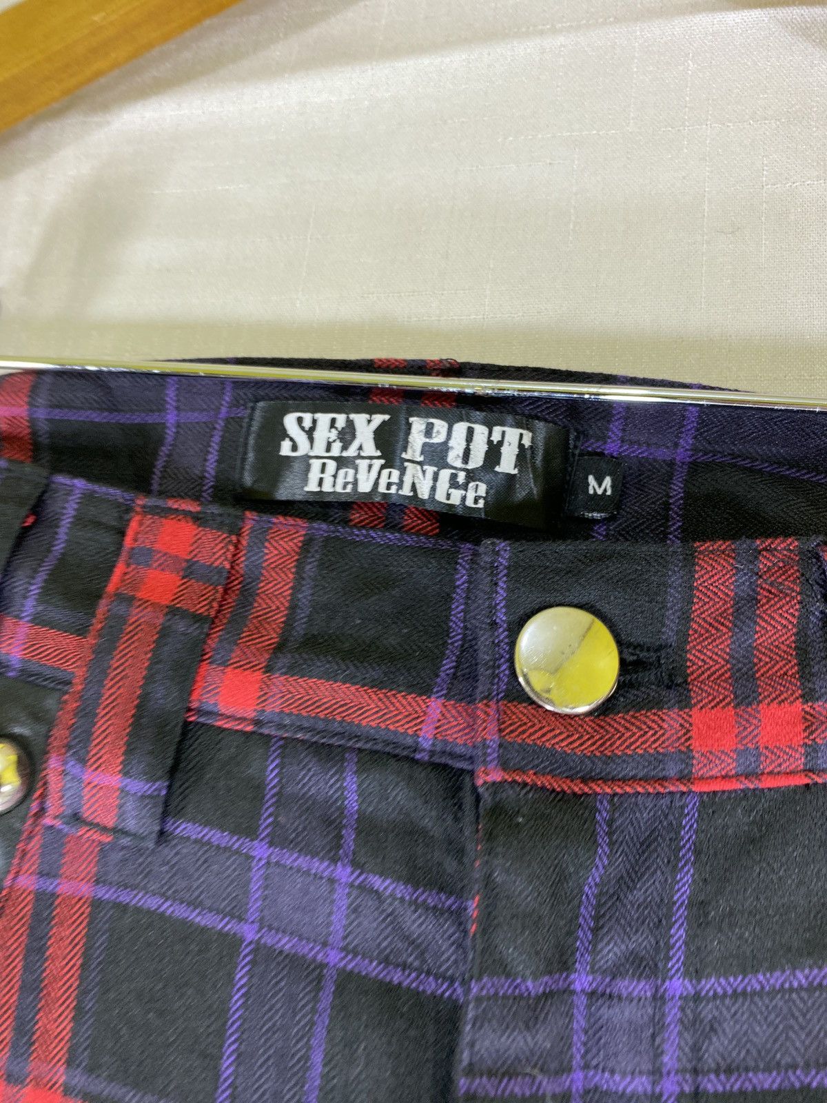 Sex Pot ReVeNGe punk checker bondage pants Size US 30 / EU 46 - 3 Thumbnail