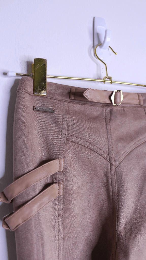 Maniere De Vior Maniere De Voir Tan Suede Buckle Leggings - 4 Size 28" / US 6 / IT 42 - 2 Thumbnail