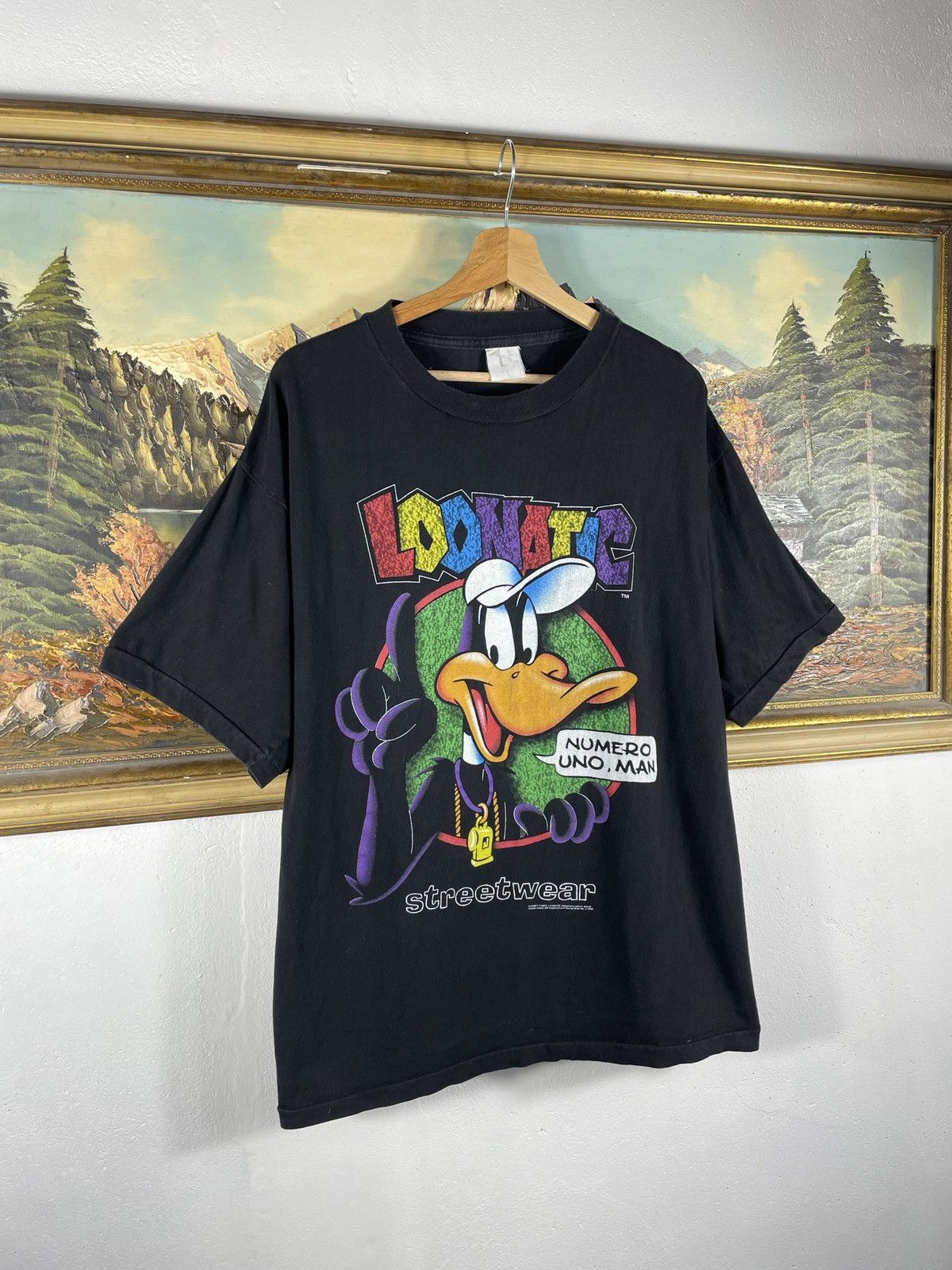 Vintage × Warner Bros Vintage 1992' Loonatic Logo Print Looney Tunes T shirt tee Size US XL / EU 56 / 4 - 3 Thumbnail