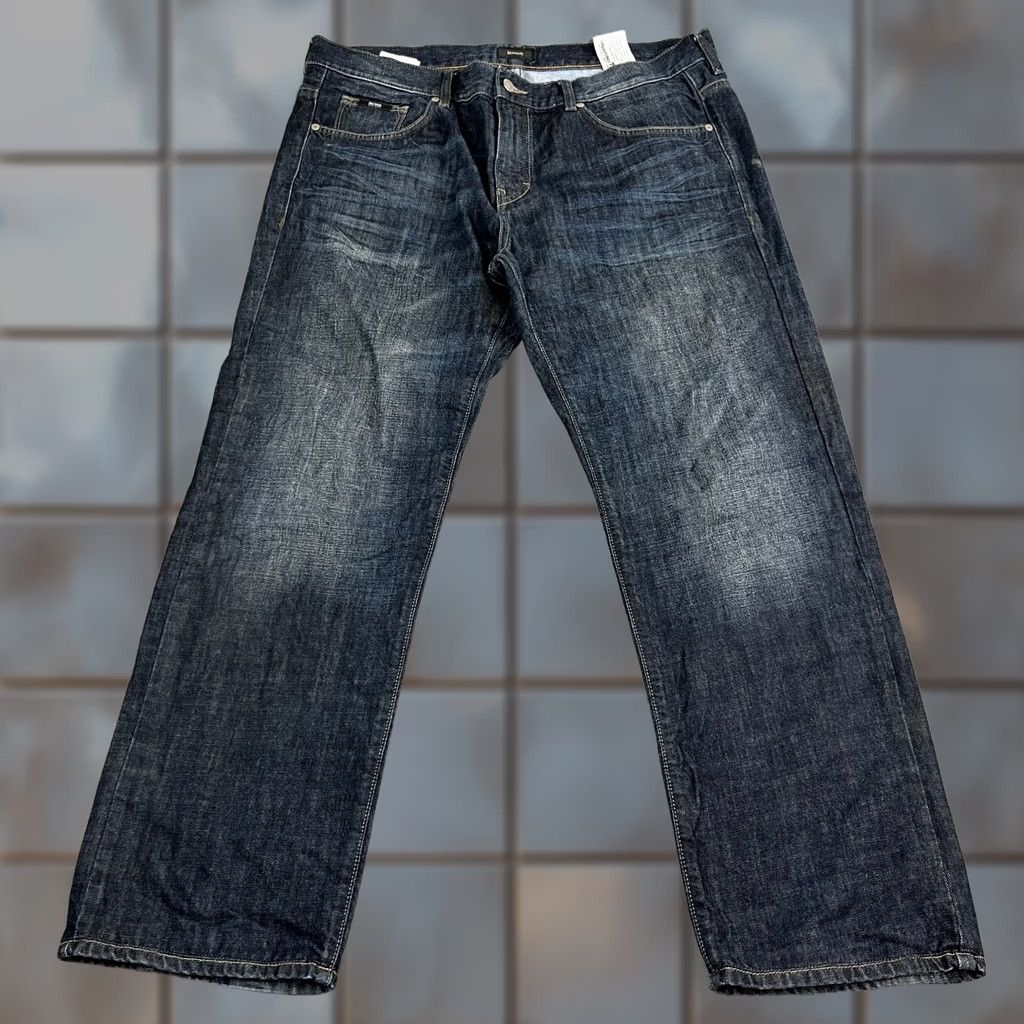 Hugo Boss HUGO BOSS Jeans Straight 38 30 Dark Wash Blue 100% Cotton Leather Patch Denim Vintage No Size US 38 / EU 54 - 1 Thumbnail