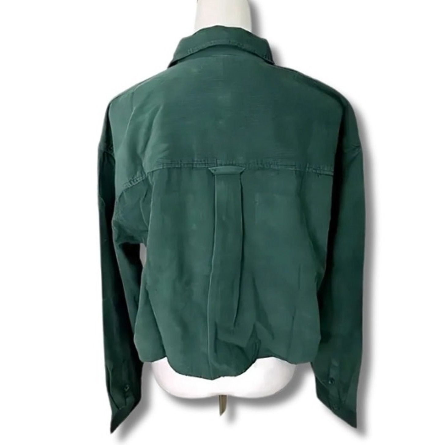 BP. BP Forest Green Corduroy Crop Shirt Jacket M NWT Grunge Size M / US 6-8 / IT 42-44 - 5 Thumbnail