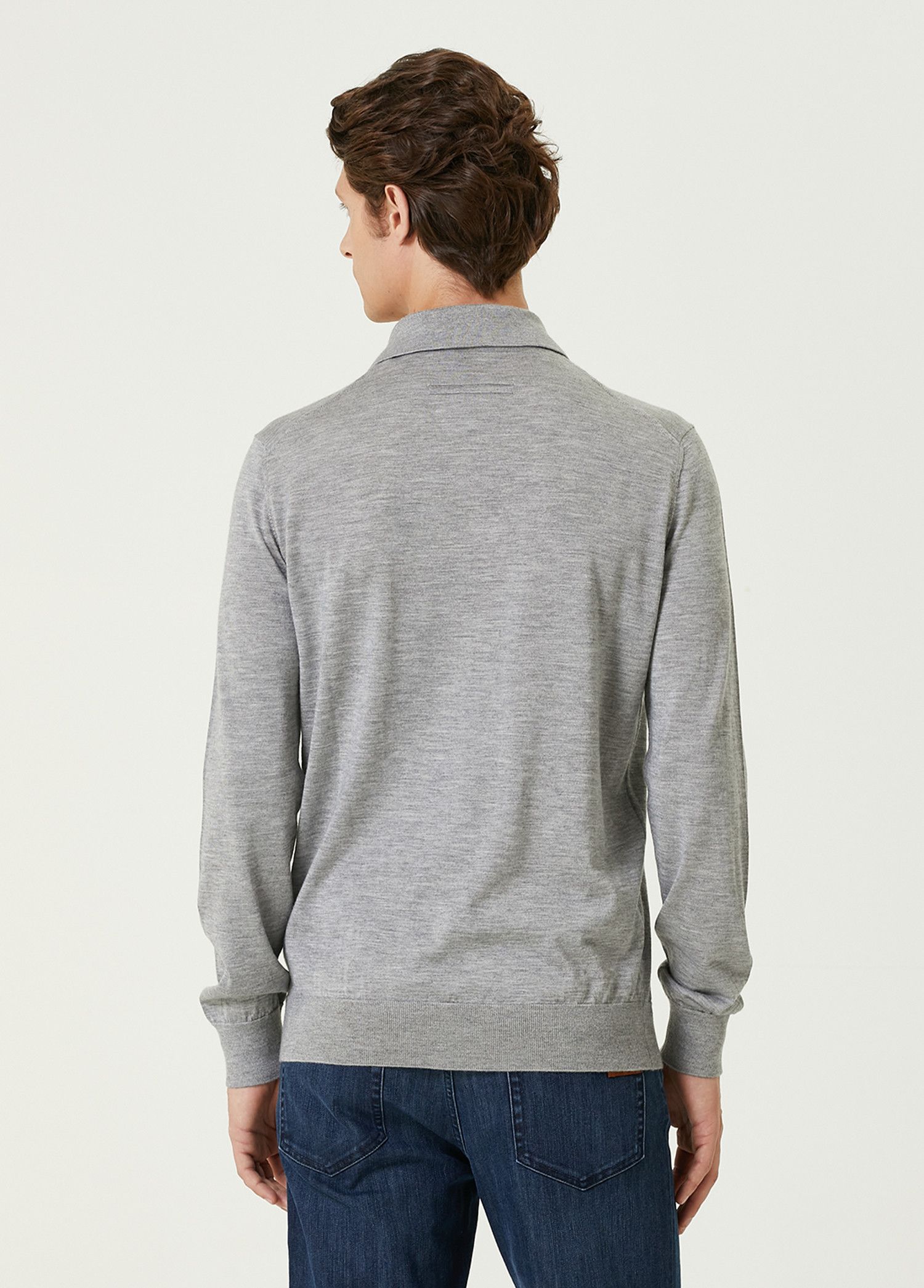 Ermenegildo Zegna ZEGNA gray Cashseta cashmere silk polo sweater Medium Size US M / EU 48-50 / 2 - 3 Thumbnail