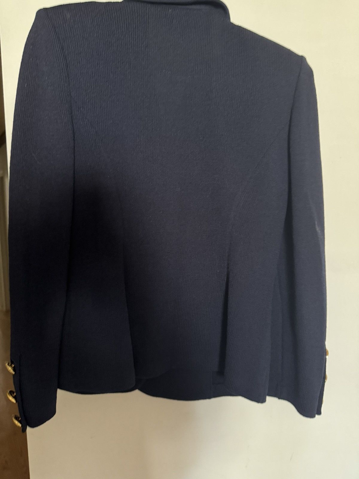 St. John St. John Basics Blue Santana Knit Jacket Blazer Size L / US 10 / IT 46 - 4 Thumbnail