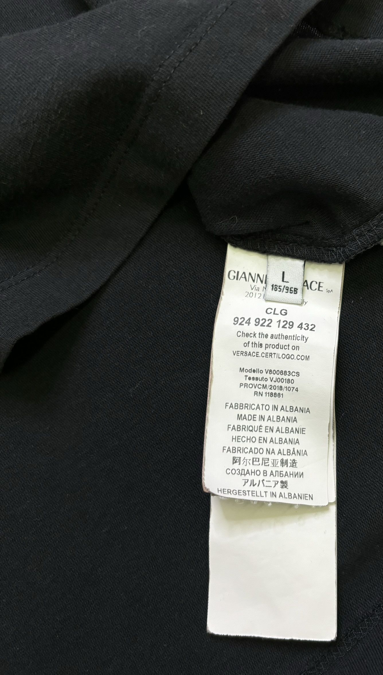 Versace Ganni Versace Black T-shirt Size L Size US L / EU 52-54 / 3 - 16 Thumbnail