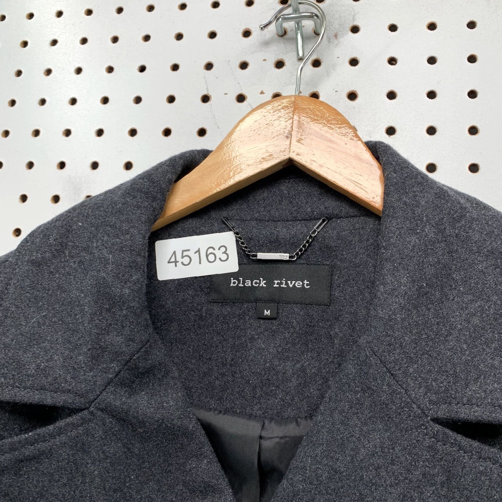 Doublet **Womens Black Wool Double Breasted Peacoat Medium Business Work NWT** User: **Womens Medium Black Wool Double Breasted Peacoat Business Work NWT** Size M / US 6-8 / IT 42-44 - 4 Thumbnail