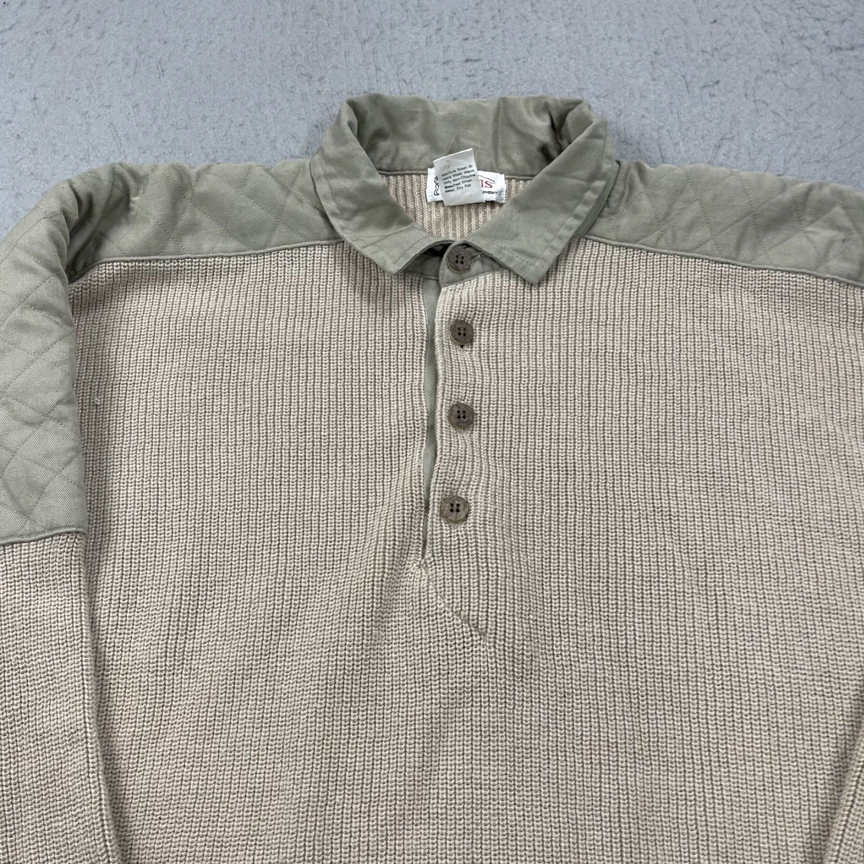 Orvis VINTAGE Orvis Sweater Mens 2XL Brown Military Commando Ribbed Heavy Ramie 80s Size US XXL / EU 58 / 5 - 2 Thumbnail