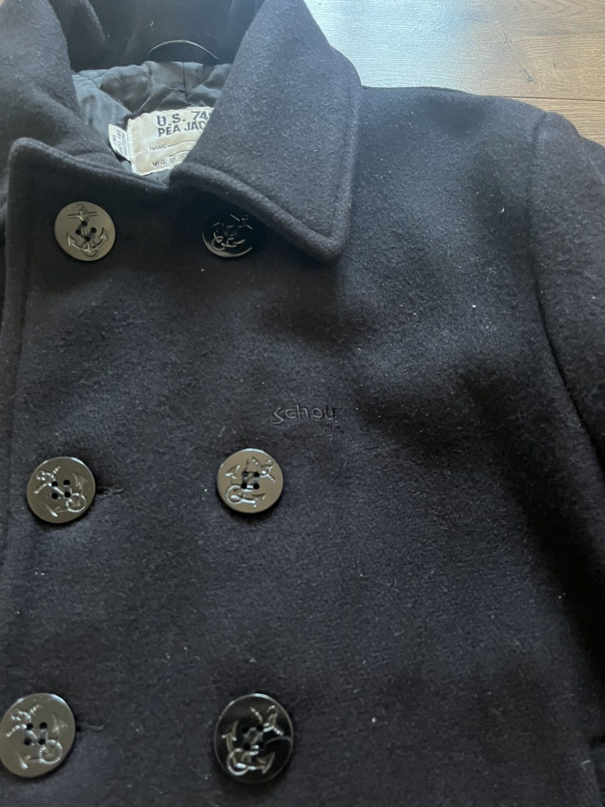 Schott Schott Pea Coat NYC US 740N Jacket Size US XL / EU 56 / 4 - 2 Thumbnail