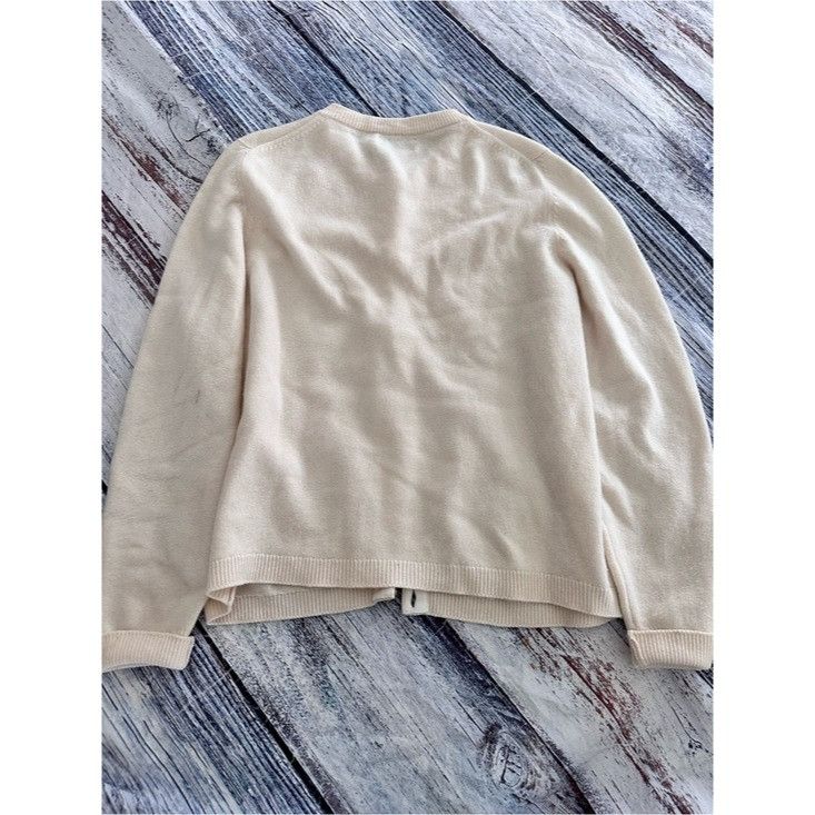 Vintage Vintage BERK 100% Cashmere Cream Knit Button-Up Cardigan Size L / US 10 / IT 46 - 9 Thumbnail