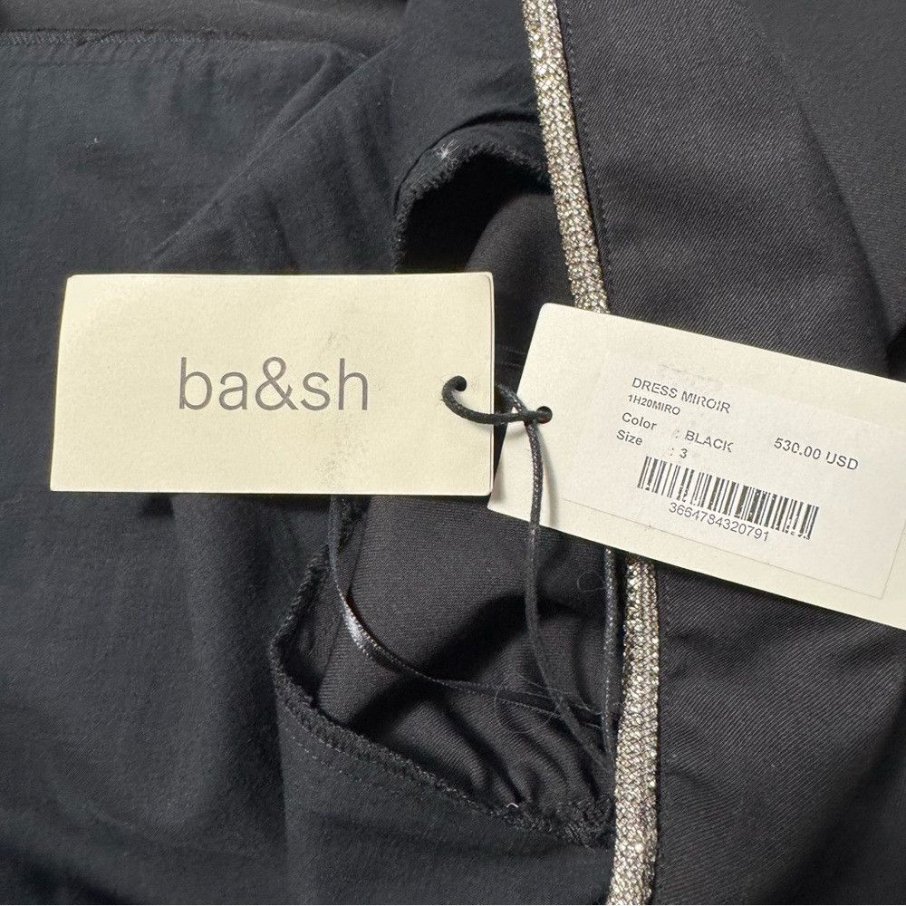 ba&sh NWT New $530 BA&SH Miroir Wool Mini Black Dress Size 3 US 8 Size M / US 6-8 / IT 42-44 - 6 Thumbnail