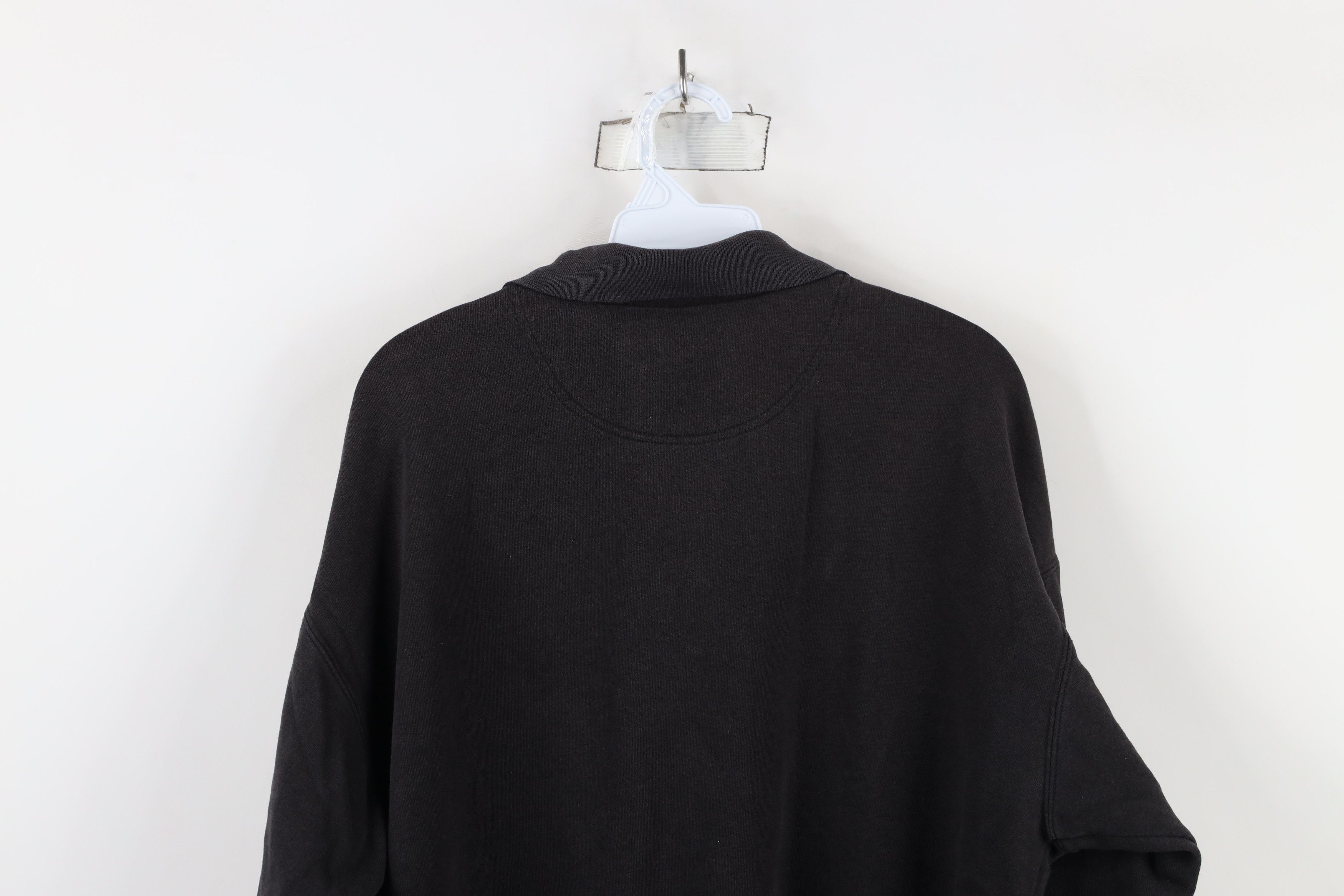 Vintage Vintage 90s Streetwear Collared Pullover Sweatshirt Black Size US L / EU 52-54 / 3 - 11 Thumbnail