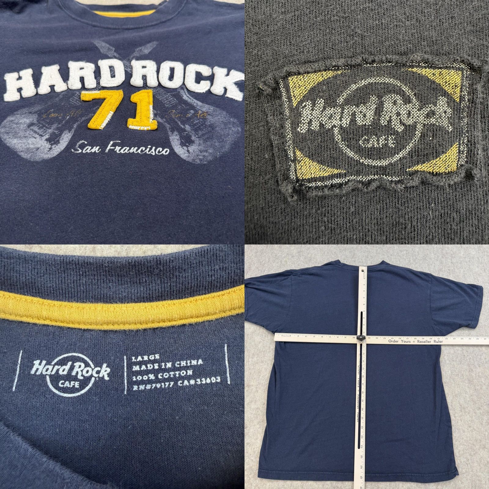 Hard Rock Cafe Hard Rock Cafe Shirt Mens Large Blue 71 San Francisco Guitar Graphic Cotton T-Shirt Crew Neck Short Sleeve Logo Rock Music City Size US L / EU 52-54 / 3 - 8 Thumbnail