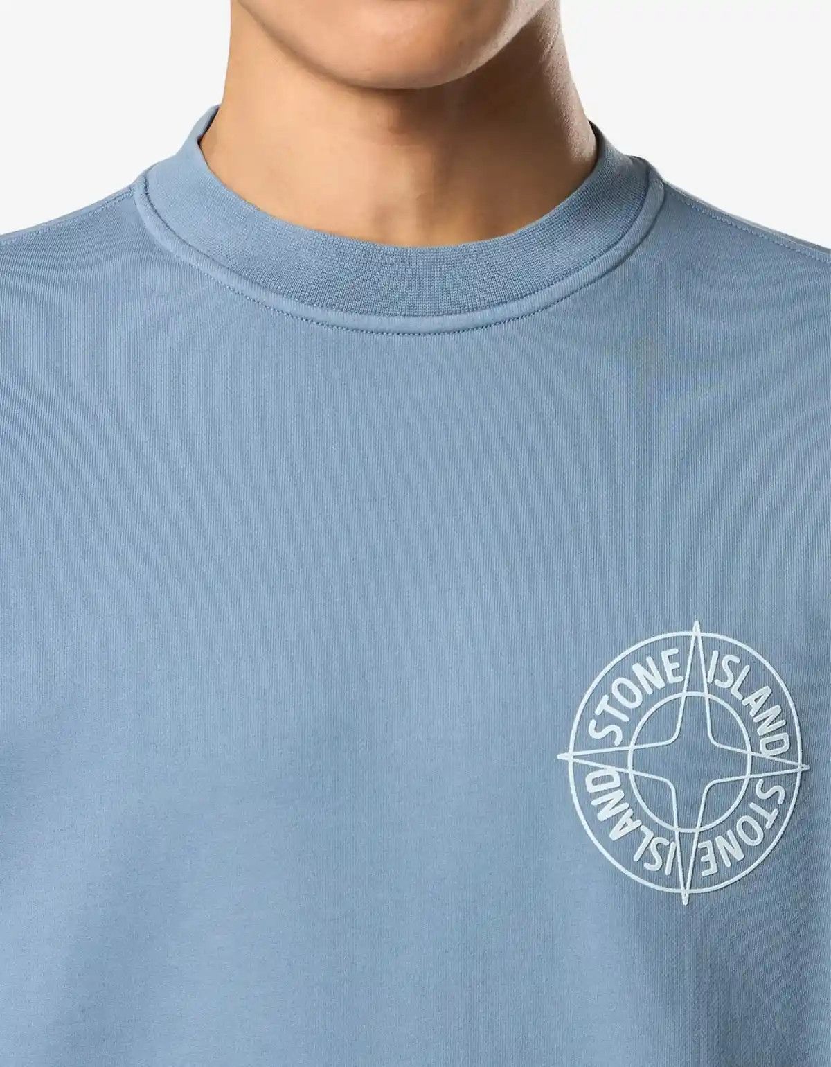 Stone Island Stone Island Avio Blue Logo Sweatshirt Size US L / EU 52-54 / 3 - 3 Thumbnail