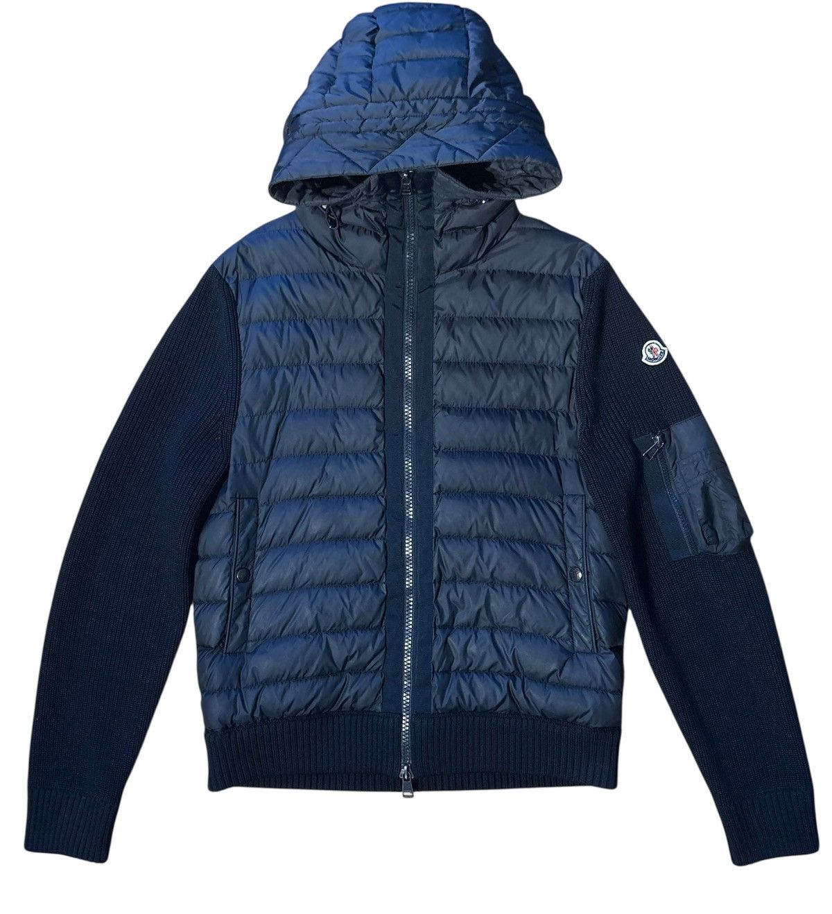Moncler Moncler Wool Padded Cardigan Navy Size US M / EU 48-50 / 2 - 1 Thumbnail
