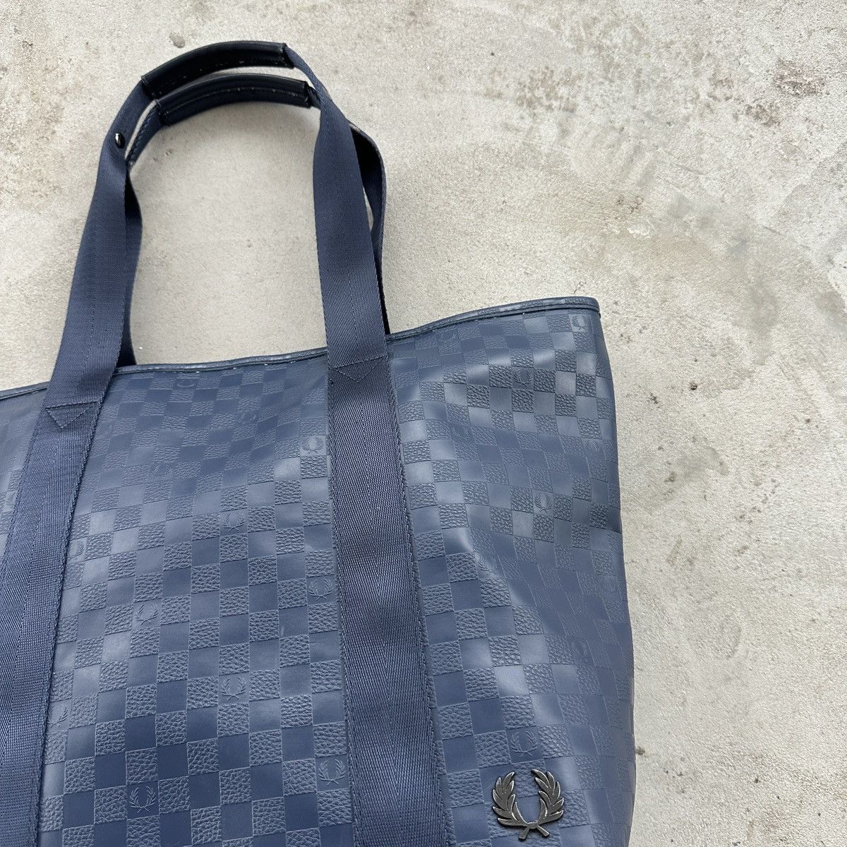 Fred Perry Vintage Fred Perry Monogram Pattern Tote Bag Blue Eco OS Size ONE SIZE - 3 Thumbnail