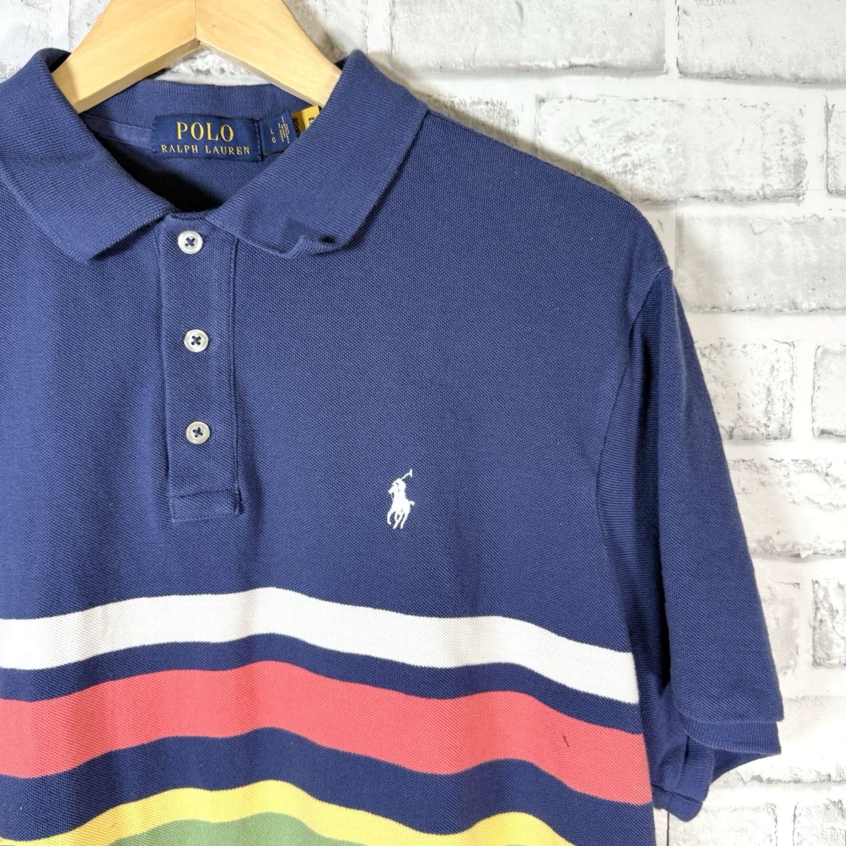 Polo Ralph Lauren Polo Ralph Lauren Polo Shirt Striped Blue Mens L Size US L / EU 52-54 / 3 - 2 Thumbnail