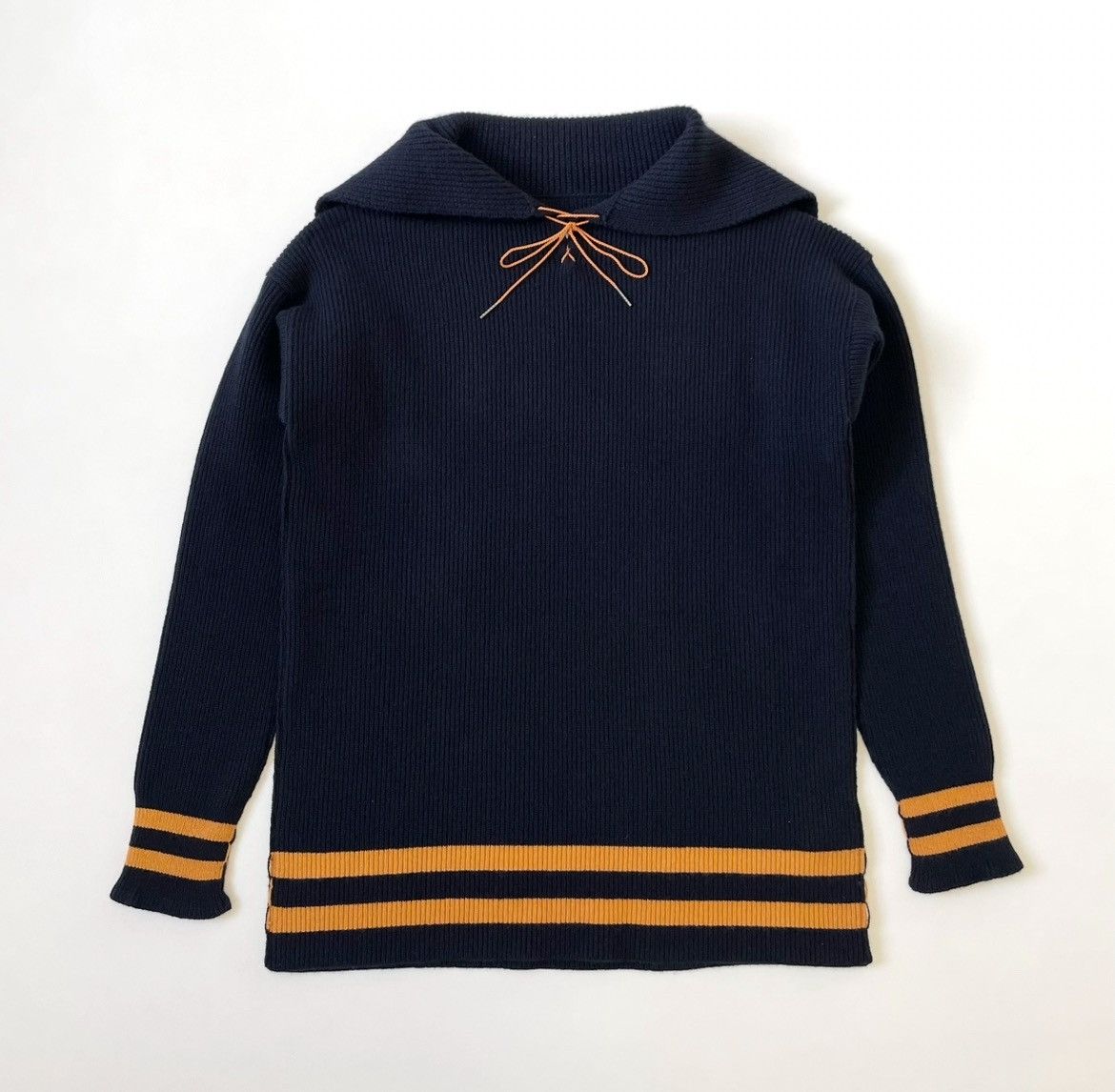 Maison Margiela A/W 21 ‘Sailor Collar’ Ribbed Knit Sweater Size US S / EU 44-46 / 1 - 1 Thumbnail