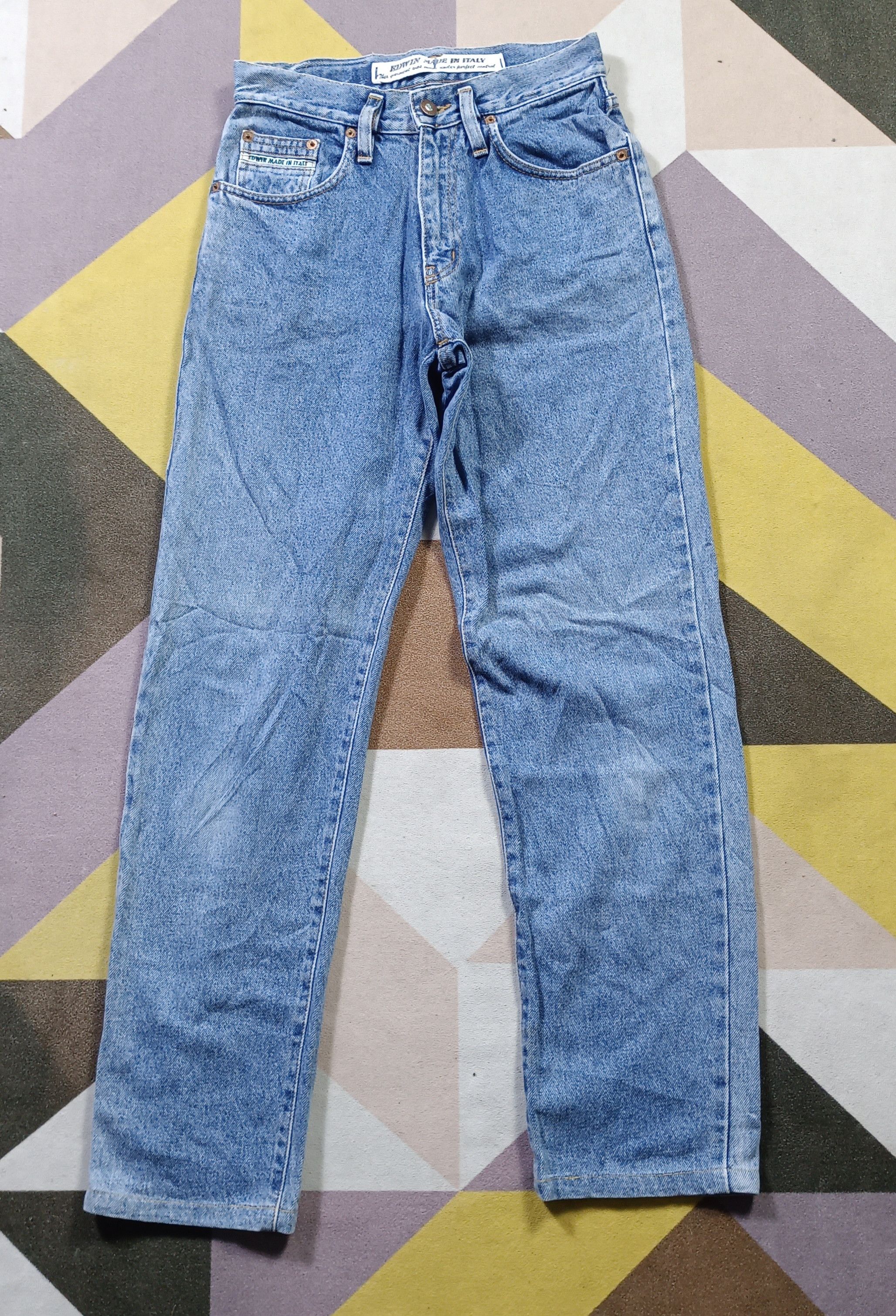 Edwin × Vintage Vintage💥 EDWIN made in Italy Distressed Jeans Size US 27 - 5 Thumbnail