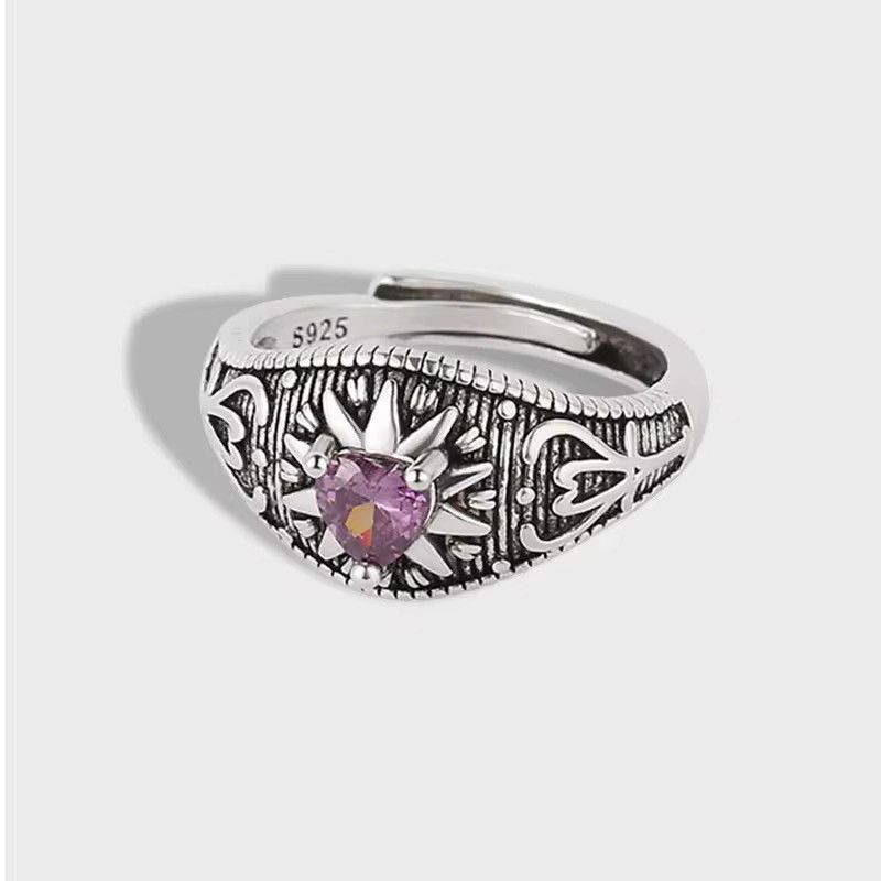 Jewelry × Vintage Creative Love Heart Sun Ring Size ONE SIZE - 3 Thumbnail