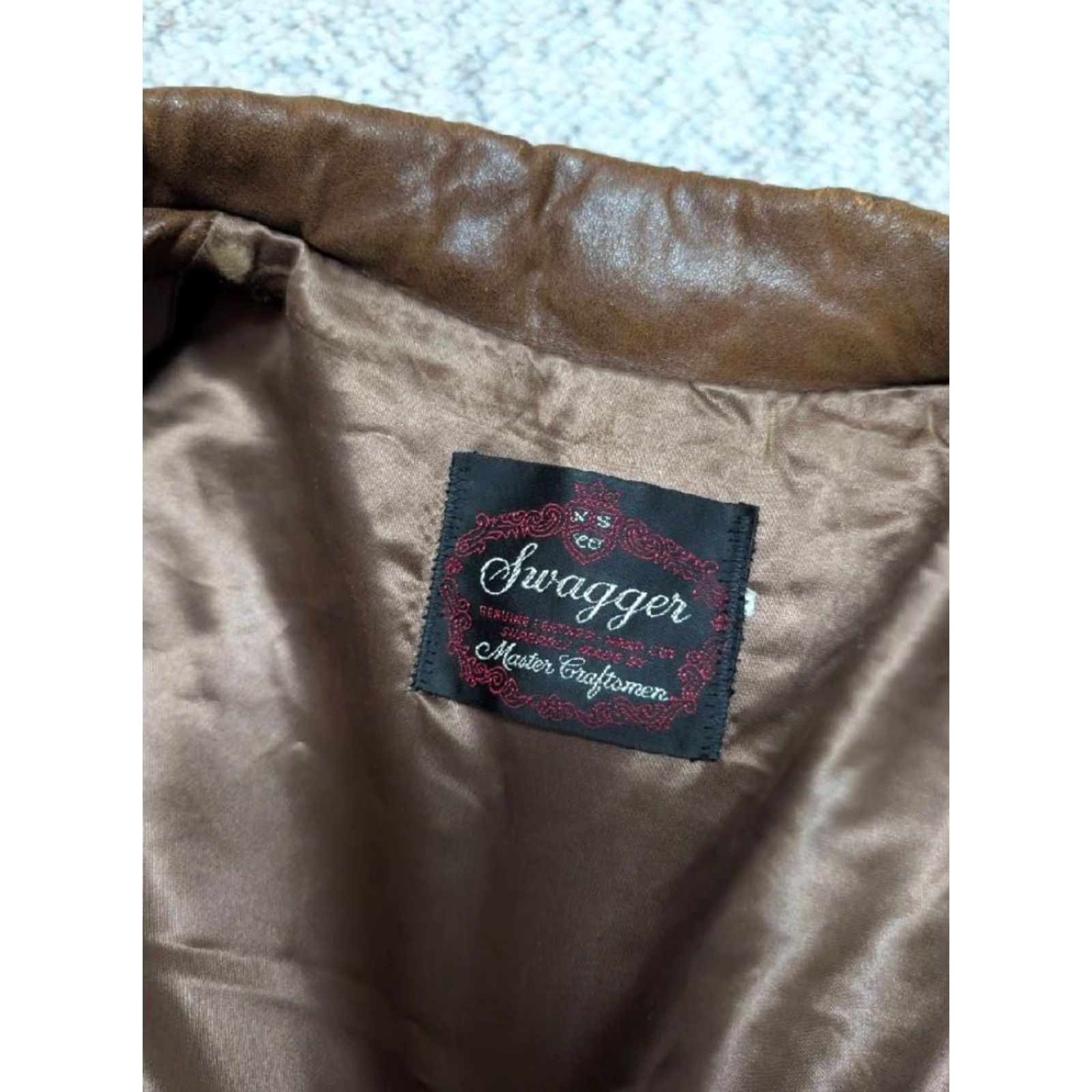 Vintage VINTAGE Swagger Trucker Jacket shirt-jac Lambskin brown Leather 40 Patina Western Cowboy Hippie Western Mens M Size US M / EU 48-50 / 2 - 7 Thumbnail