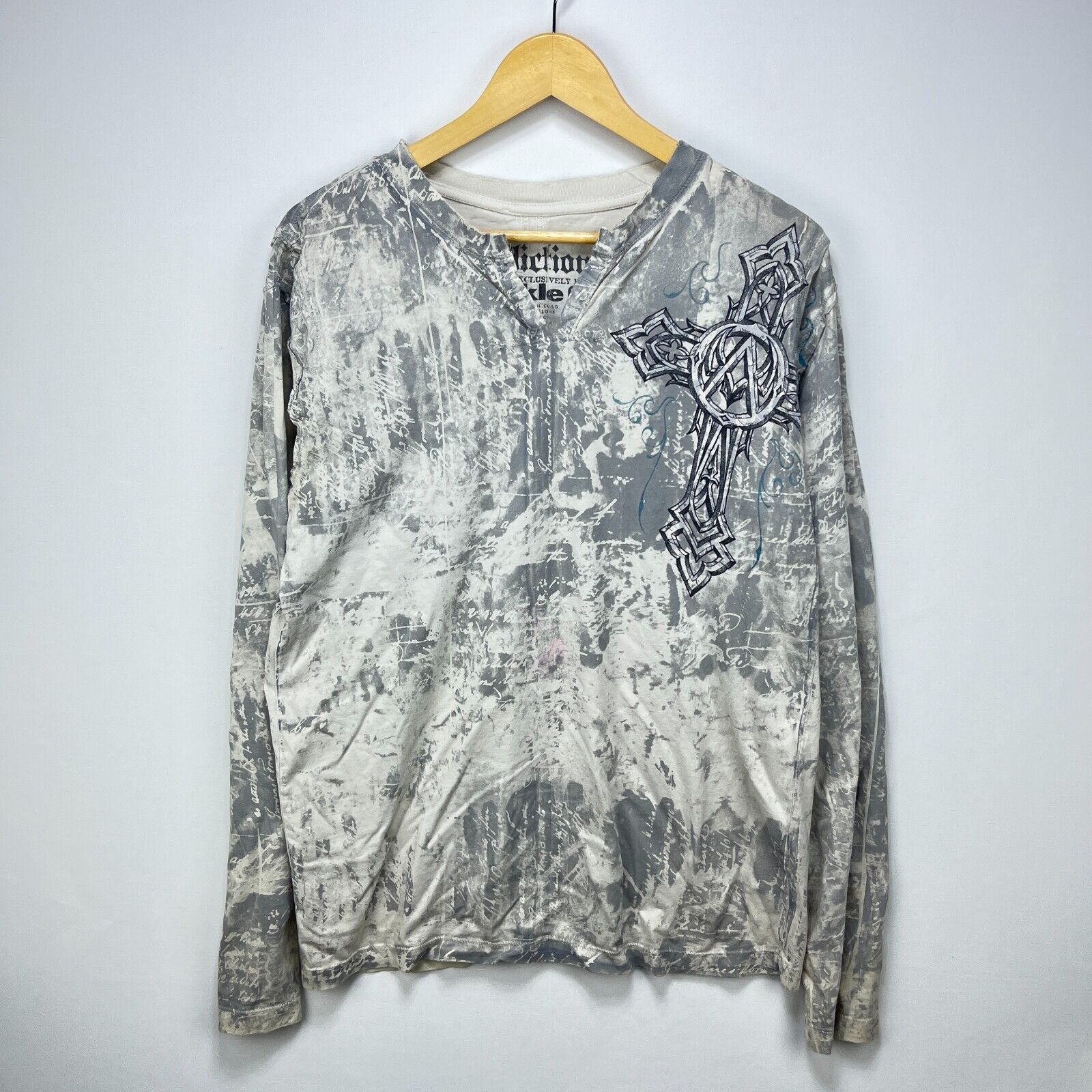 Affliction × Vintage Vintage Y2K Flex Affliction Cross Wings Long Sleeve Large Size US L / EU 52-54 / 3 - 4 Thumbnail