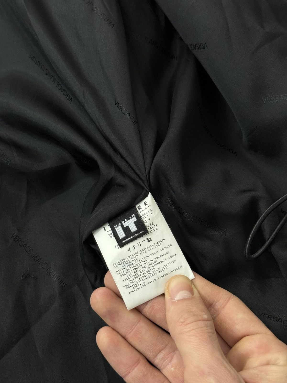 Versace × Versace Jeans Couture Versace Jeans Couture Vintage Black Real Leather Jacket Size US XL / EU 56 / 4 - 10 Thumbnail