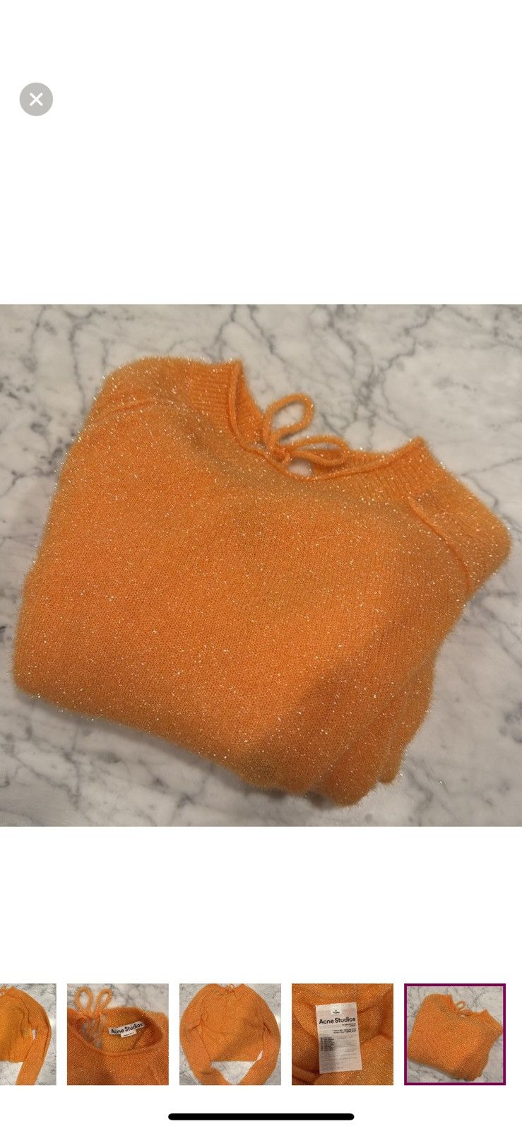Acne Studios Acne Studios Orange Kalexis Metallic Sweater Size S / US 4 / IT 40 - 5 Thumbnail
