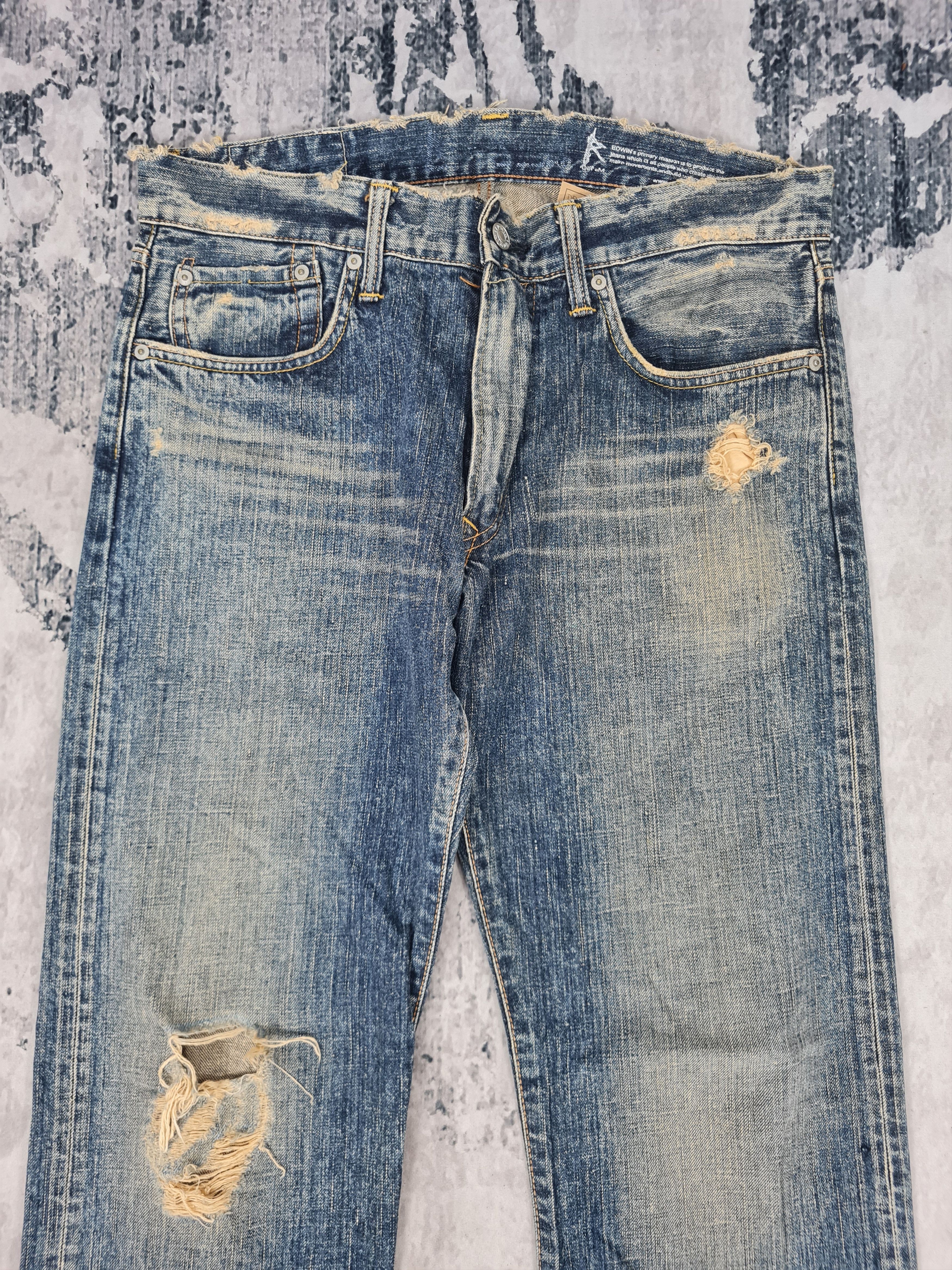 Edwin Vtg EDWIN 503R Faded Distressed Jeans Size 34x33 JB0144 Size US 34 / EU 50 - 7 Thumbnail
