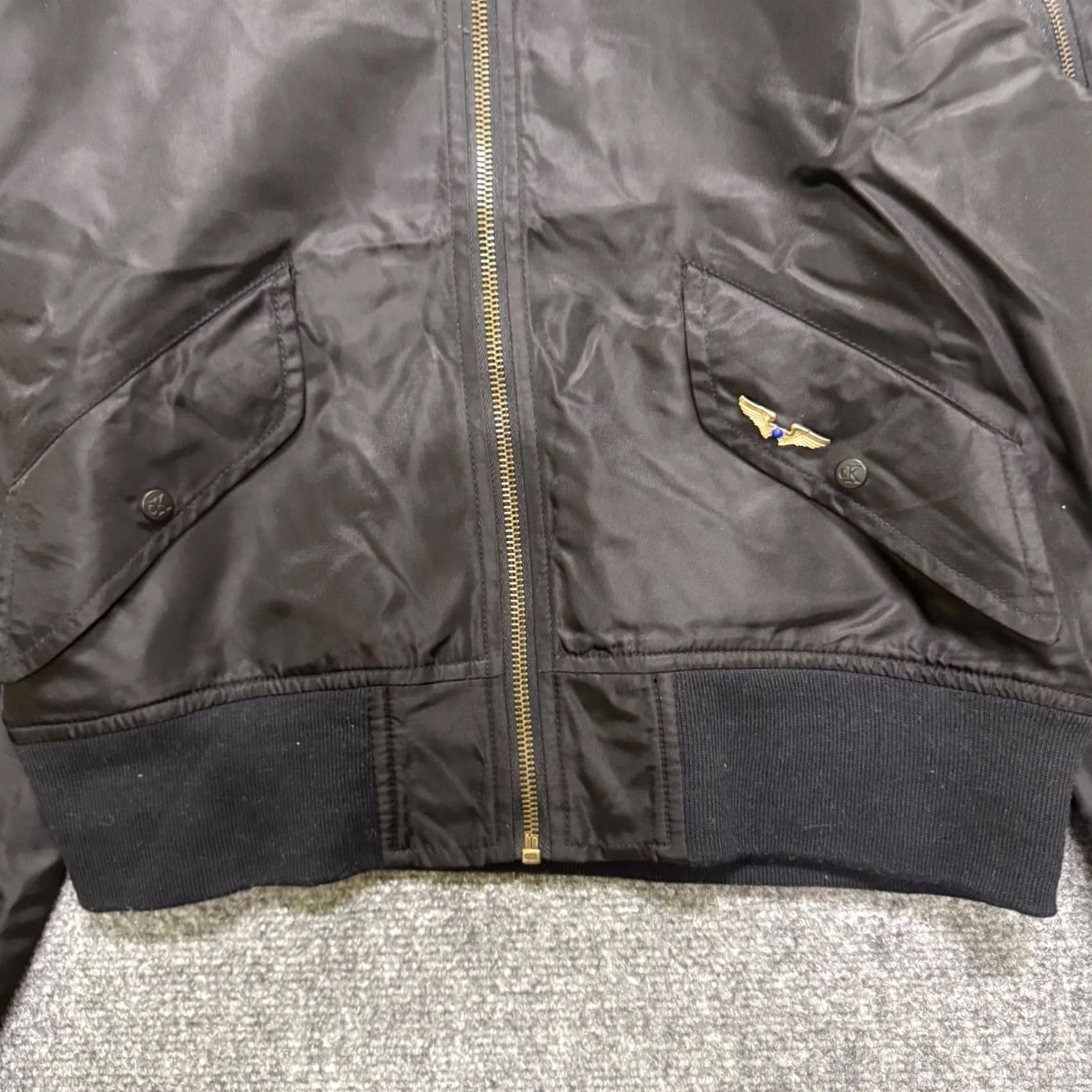 Calvin Klein VINTAGE Calvin Klein Bomber Jacket Women L Black Nylon Blue Liner 90s Mens Womens Boys Girls Size L / US 10 / IT 46 - 4 Thumbnail