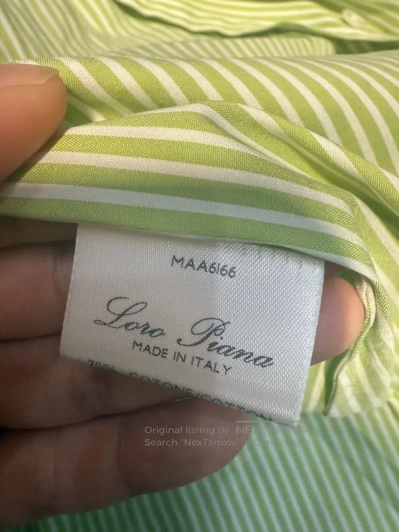 Loro Piana Loro Piana Green striped shirt Size M / US 6-8 / IT 42-44 - 3 Thumbnail