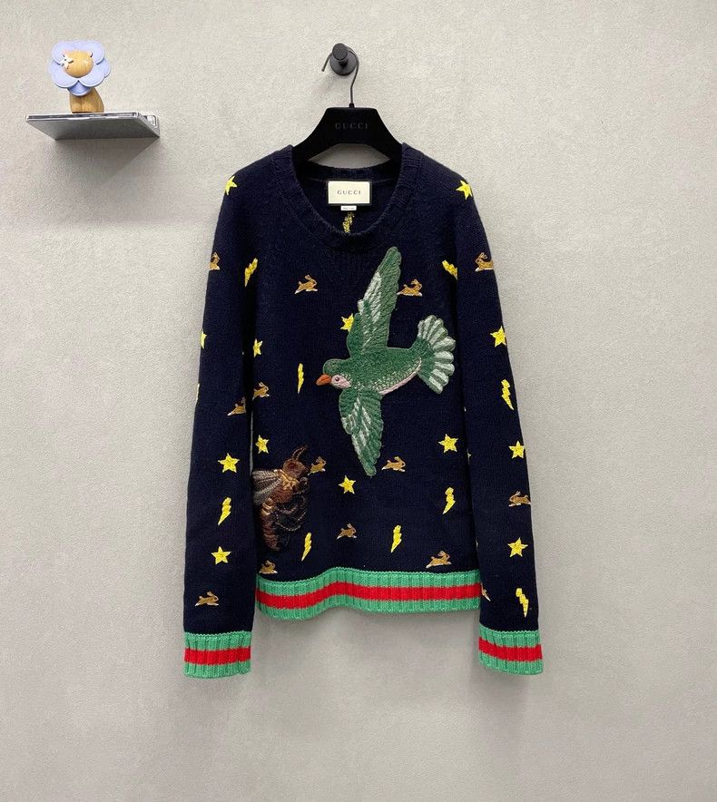 Gucci Gucci Bird and bee knitted sweater 2502-Nextarrow Size US S / EU 44-46 / 1 - 1 Thumbnail