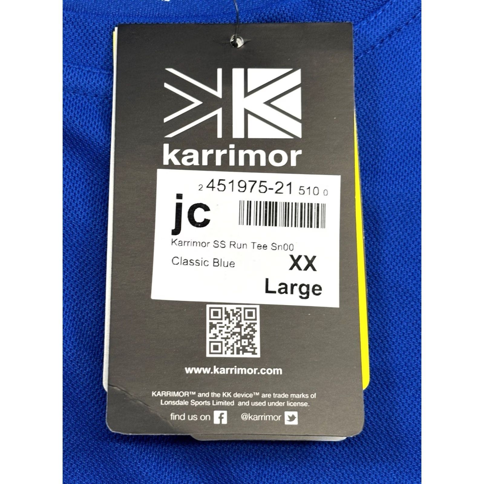Karrimor Karrimor Run T Shirt XXL 2XL Classic Blue / White Mens New With Defect Size US XXL / EU 58 / 5 - 6 Thumbnail
