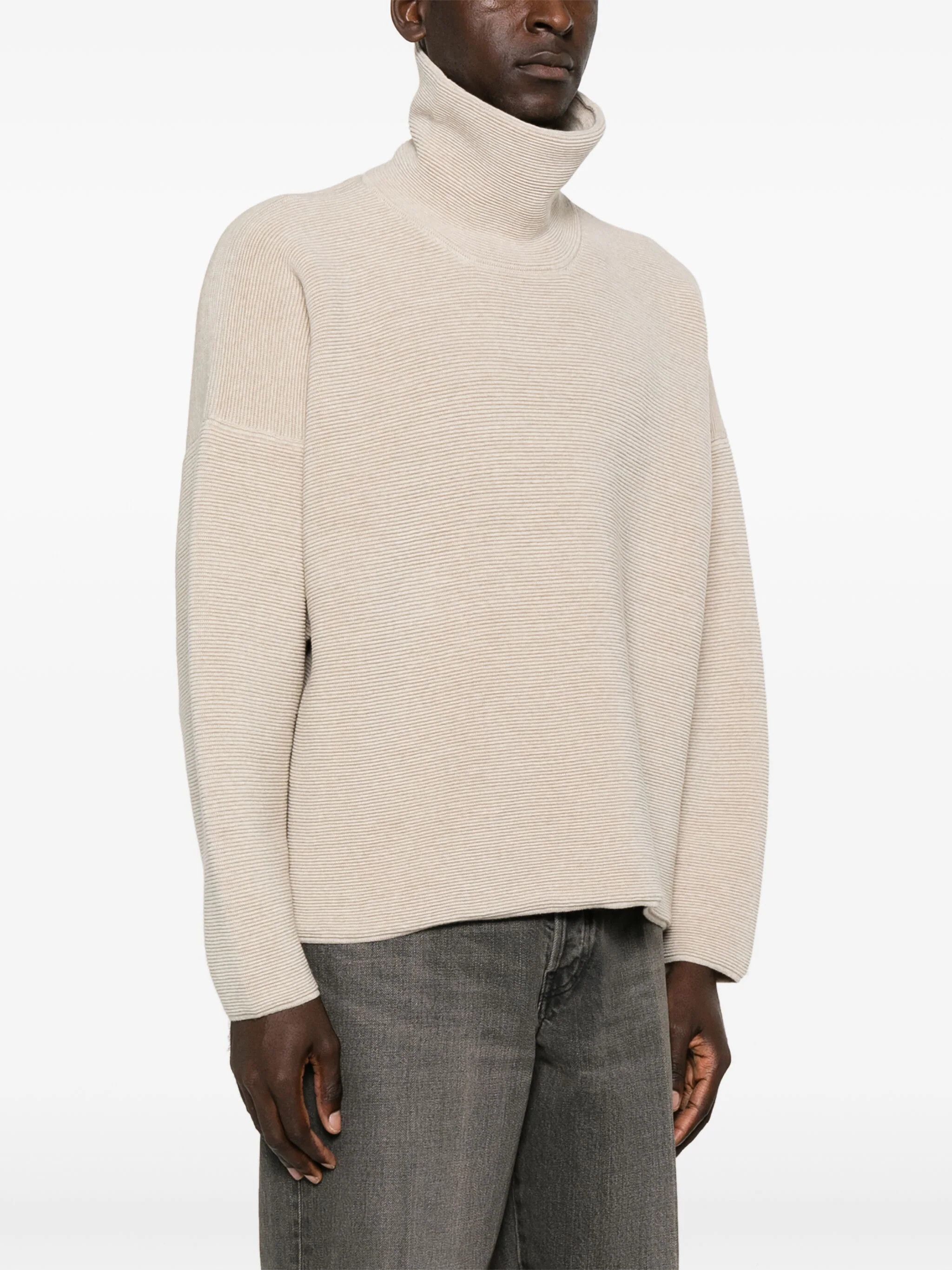 Fear of God o1s22i1n1024 High-Neck Ottoman Pullover Sweater in Beige Size US S / EU 44-46 / 1 - 3 Thumbnail