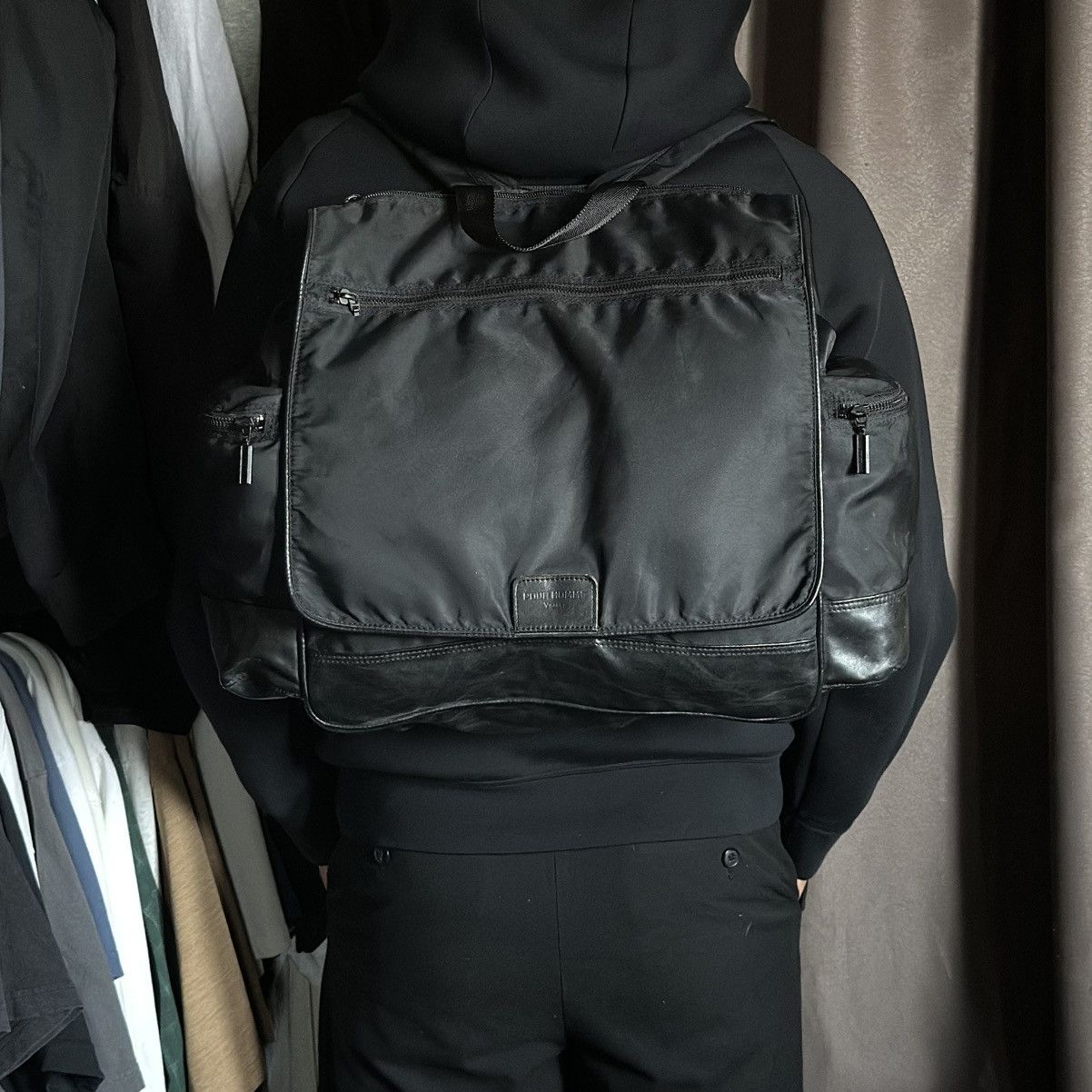 Yohji Yamamoto YOHJI YAMAMOTO NYLON 2 WAY BACKPACK MESSENGER BAG Size ONE SIZE - 13 Thumbnail