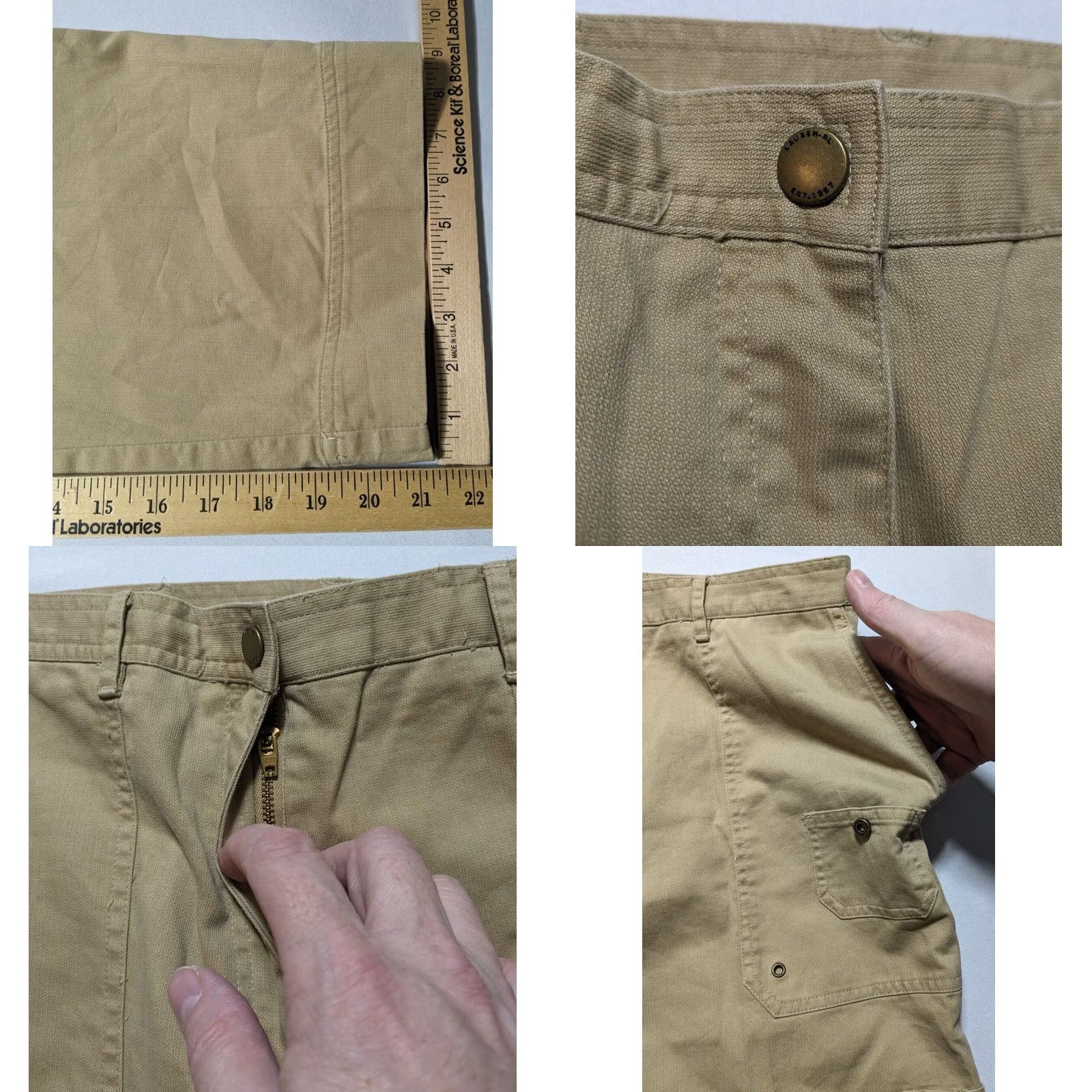 Ralph Lauren VTG LAUREN RALPH LAUREN Safari Women 12 Khaki Cotton Cropped Cargo Hunting Pants Size 34" / US 12 / IT 48 - 9 Thumbnail