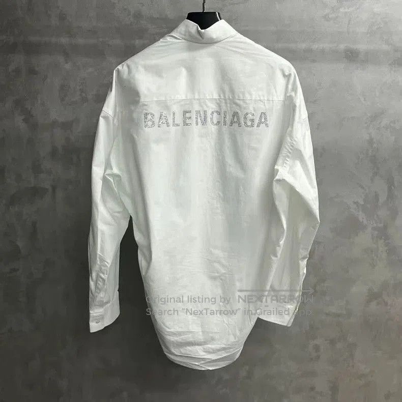 Balenciaga Balenciaga White Logo Collar Button Shirt. Size US XS / EU 42 / 0 - 1 Thumbnail